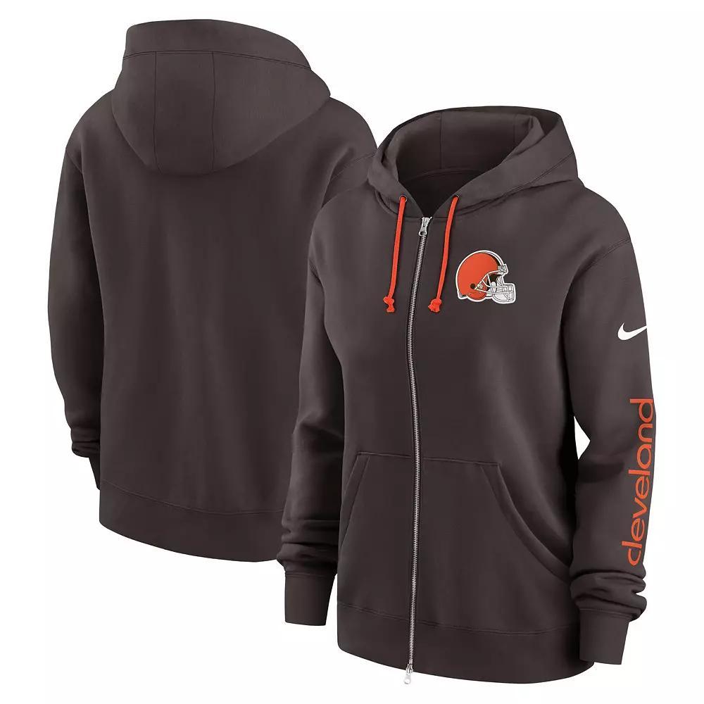 Women's Nike Brown Cleveland Browns Phoenix Hoodie Full-Zip Sweatshirt,  Product Image