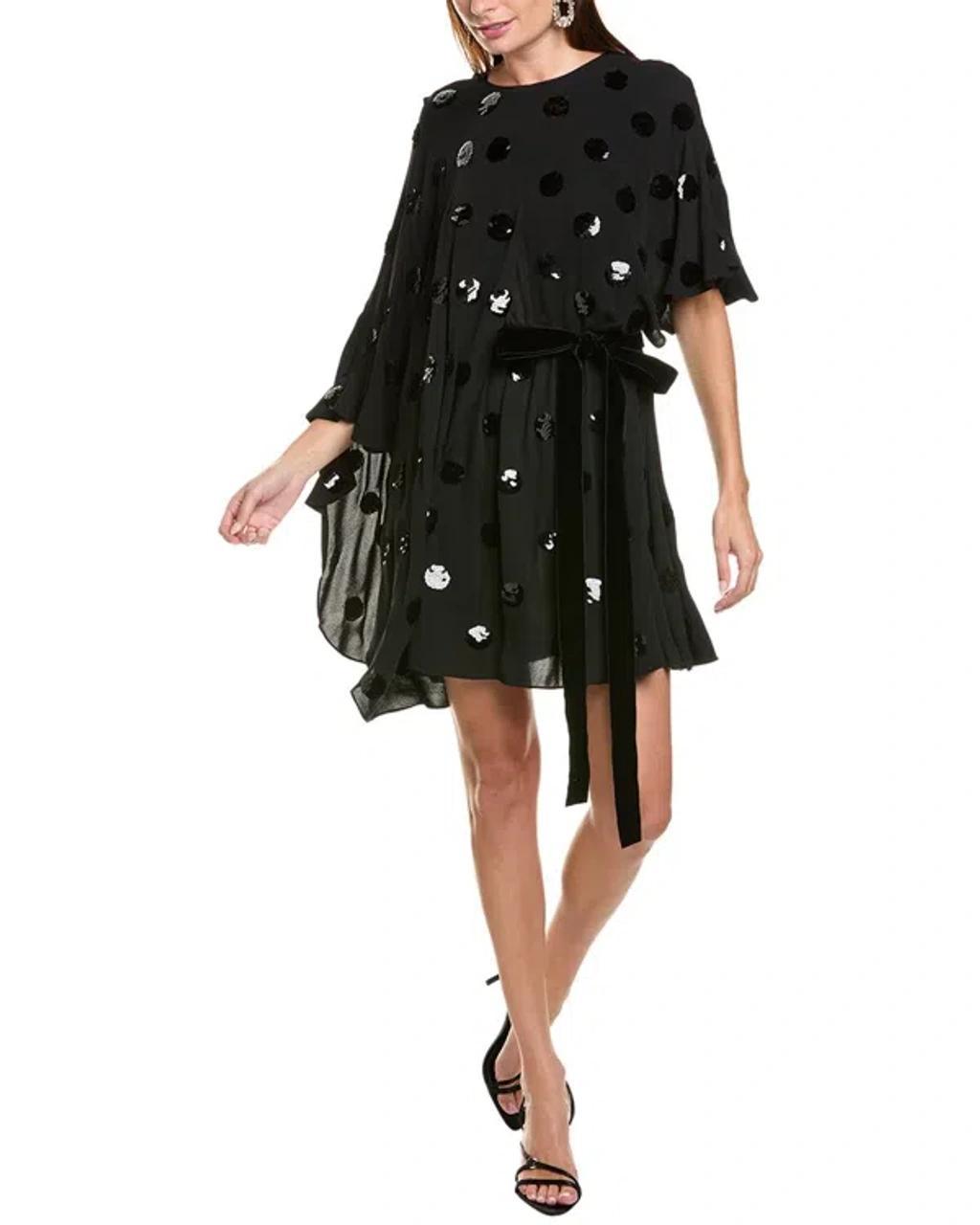 VALENTINO Silk Mini Dress In Black Product Image