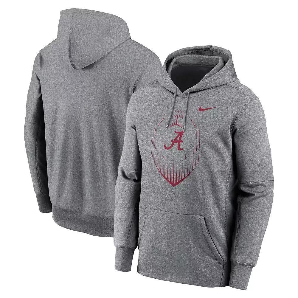 Men's Nike Heather Gray Alabama Crimson Tide Football Icon Performance Fleece Pullover Hoodie,  Product Image