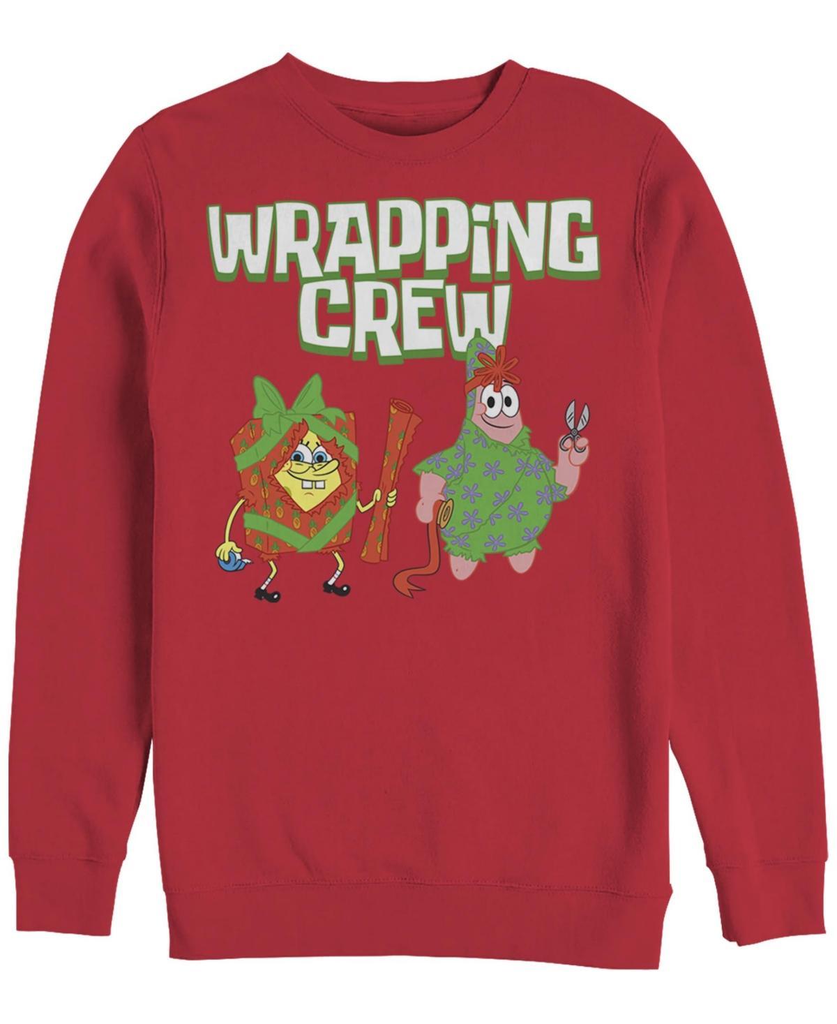 Men's Nickelodeon Spongebob Squarepants Patrick Wrapping Crew Christmas Graphic Fleece Pullover, Size: Small, Royal Product Image