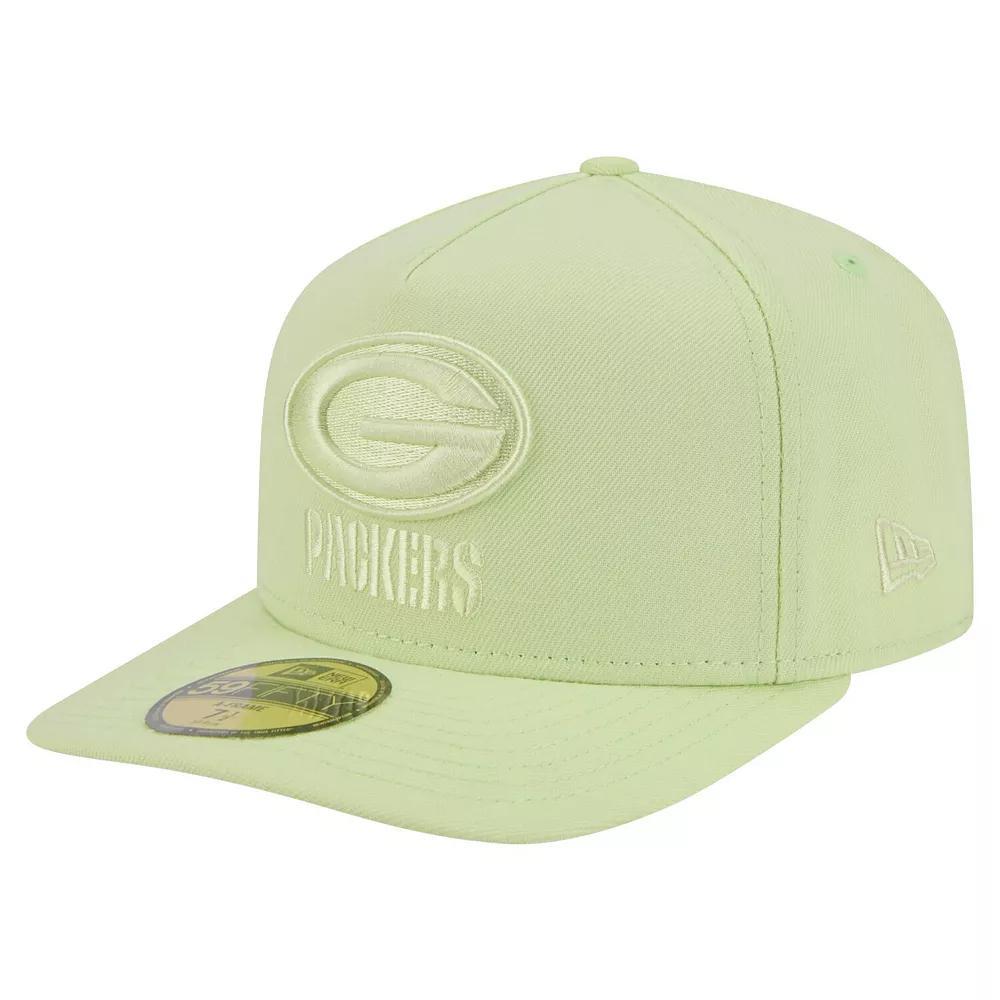 Men's New Era Light Green Green Bay Packers Color Pack A-Frame 59FIFTY Fitted Hat,  Product Image