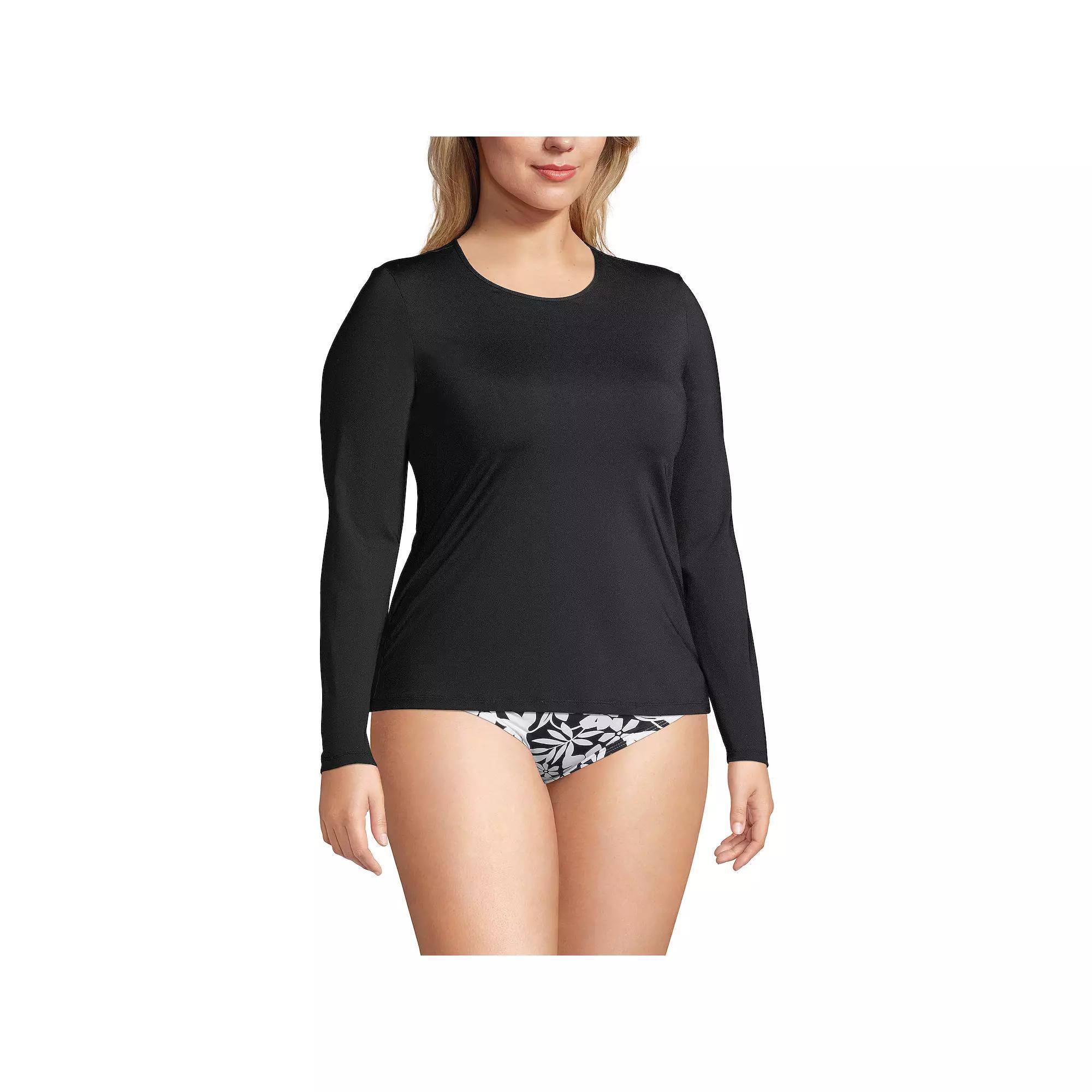 Petite Lands' End UPF 50 Long Sleeve Rash Guard, Women's,  Product Image