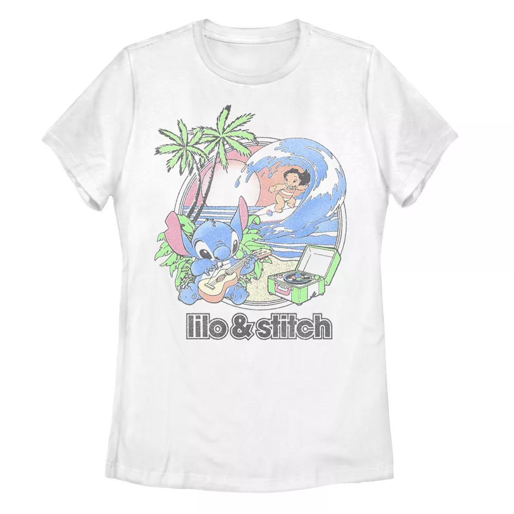Disney's Lilo & Stitch Women's Beach Duo Tee, Girl's, Size: XXL, White Product Image