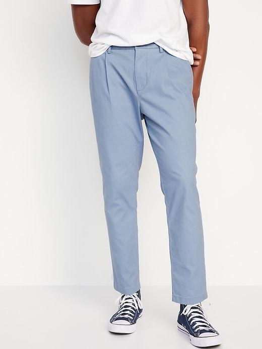 Loose Taper Built-In Flex Pleated Ankle Chino Product Image