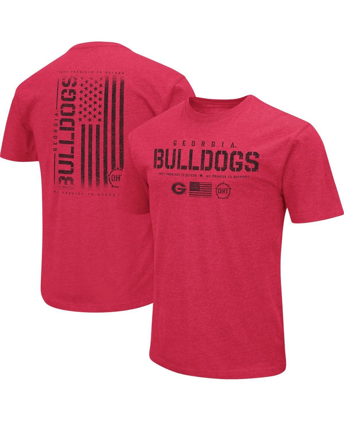 Men's Colosseum Heather Red Georgia Bulldogs OHT Military Appreciation Flag 2.0 T-Shirt, Size: Medium Product Image