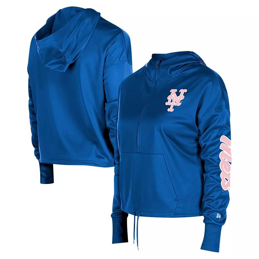 Women's New Era Royal New York Mets Half-Zip Hoodie,  Product Image