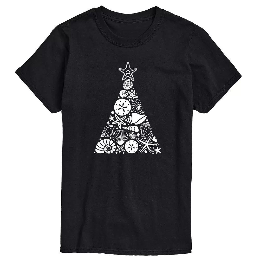 Big & Tall Sea Shell Christmas Tree Graphic Tee, Men's,  Product Image