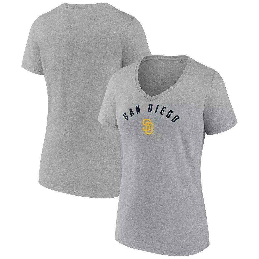 Women's Fanatics Gray San Diego Padres V-Neck T-Shirt,  Product Image