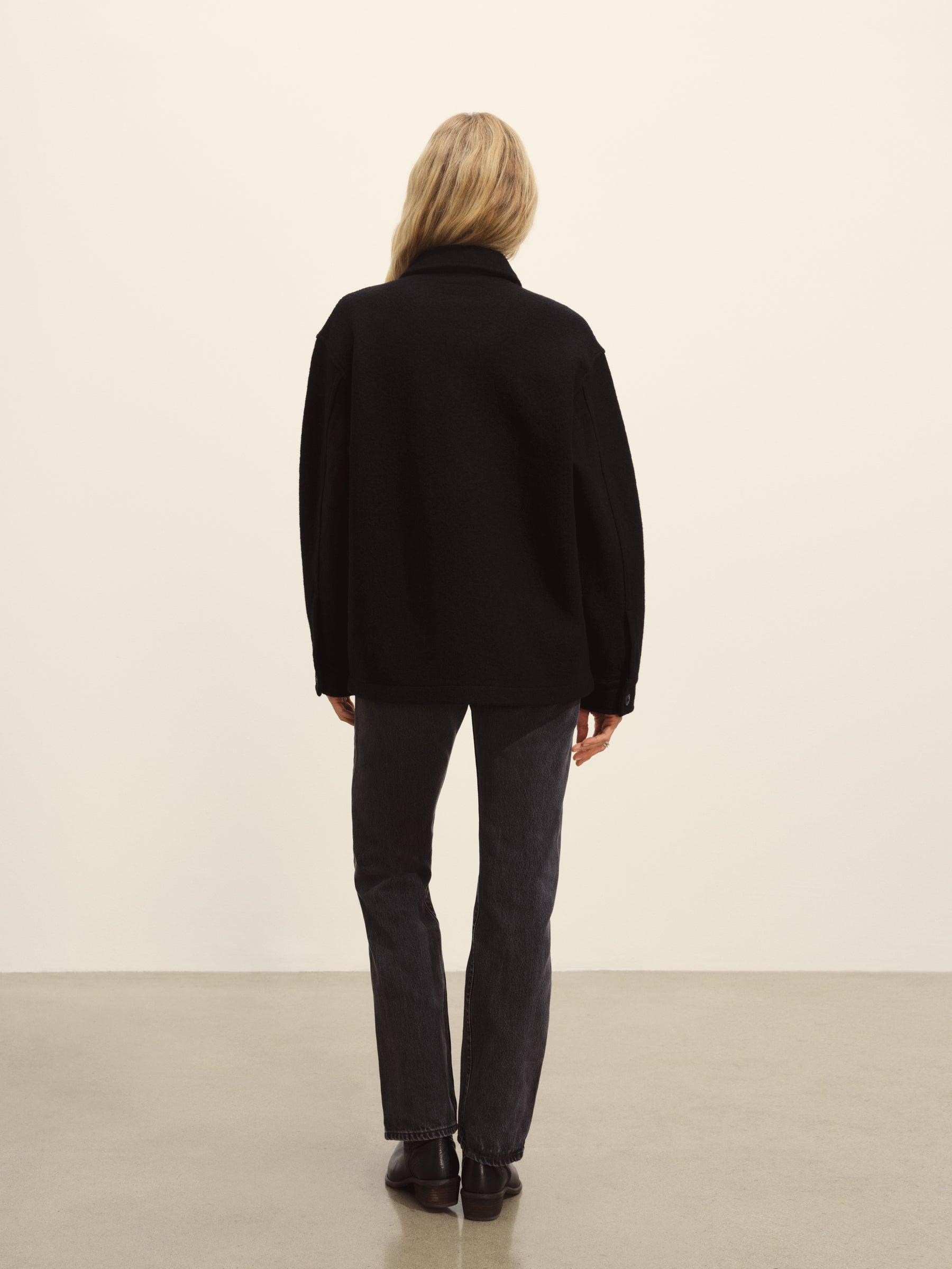 Black Felted Wool Field Shirt Product Image