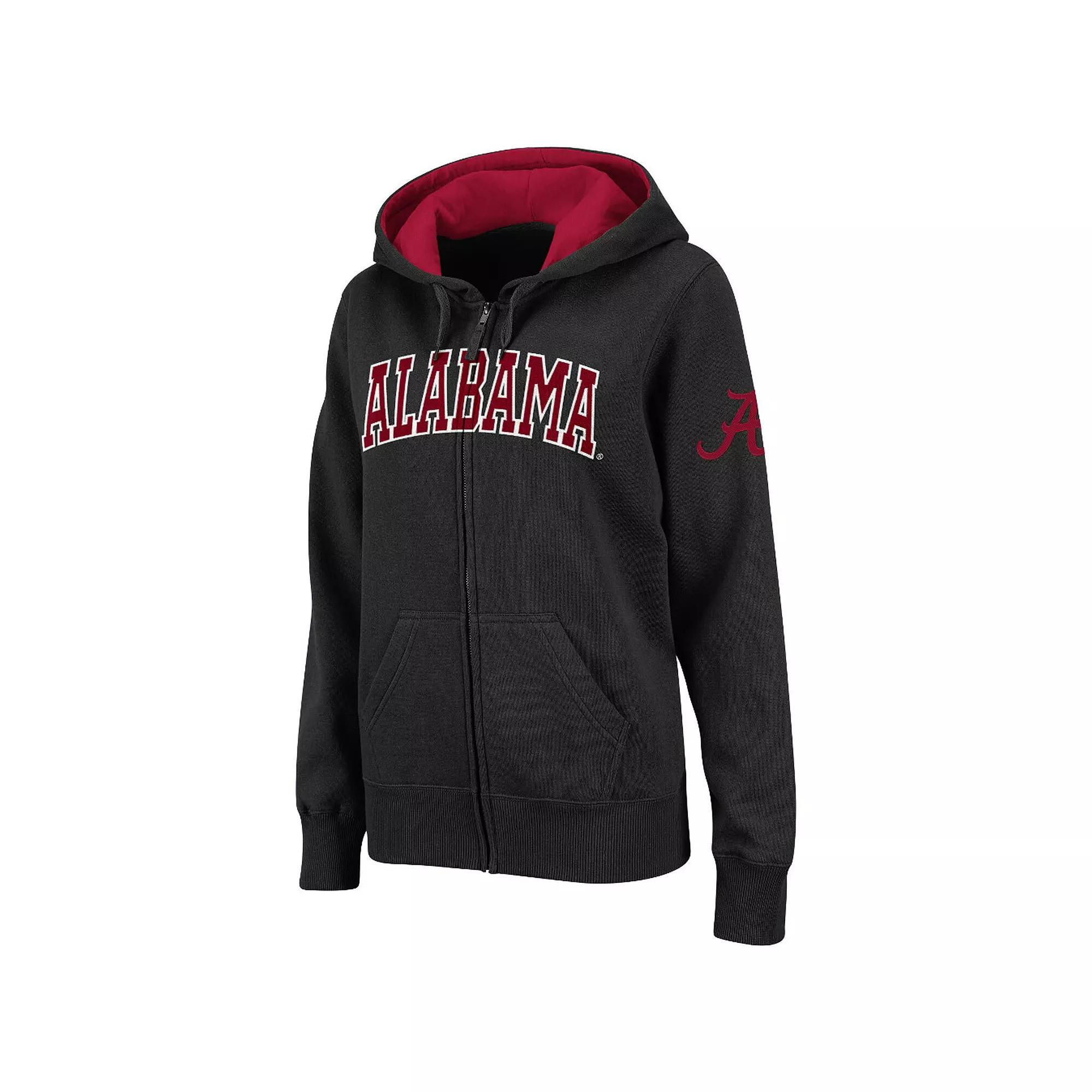 Women's Stadium Athletic Black Alabama Crimson Tide Arched Name Full-Zip Hoodie, Size: Medium Product Image