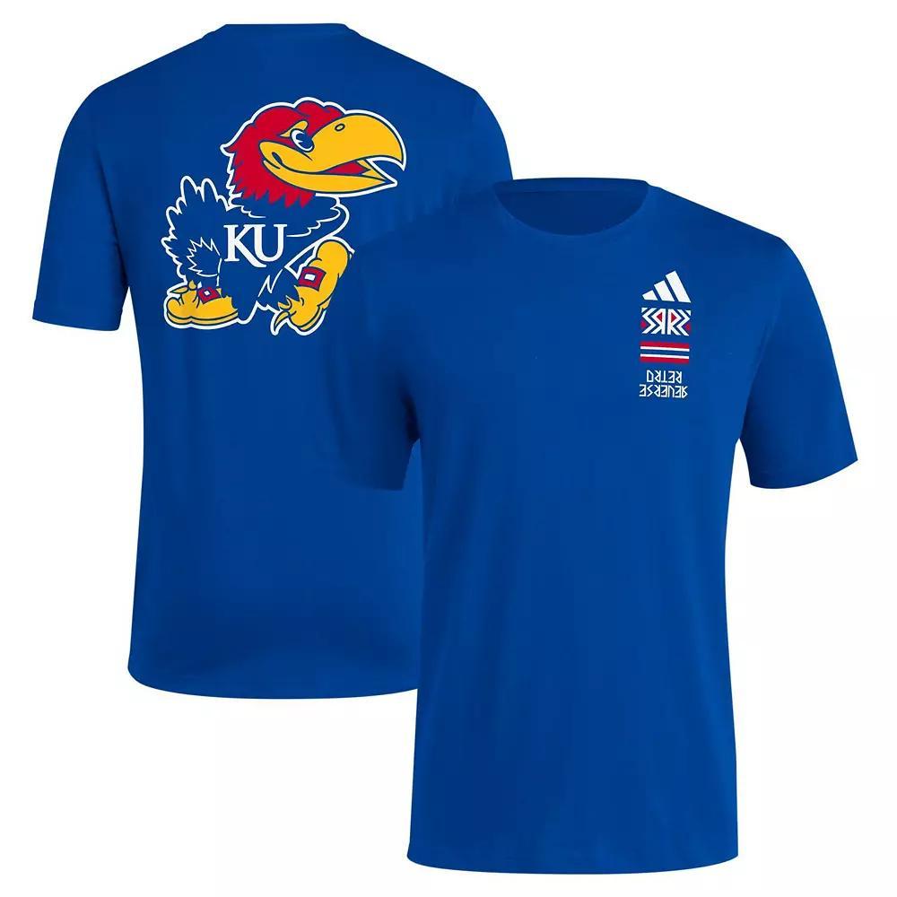 Men's adidas Royal Kansas Jayhawks Reverse Retro Baseball 2 Hit T-Shirt,  Product Image