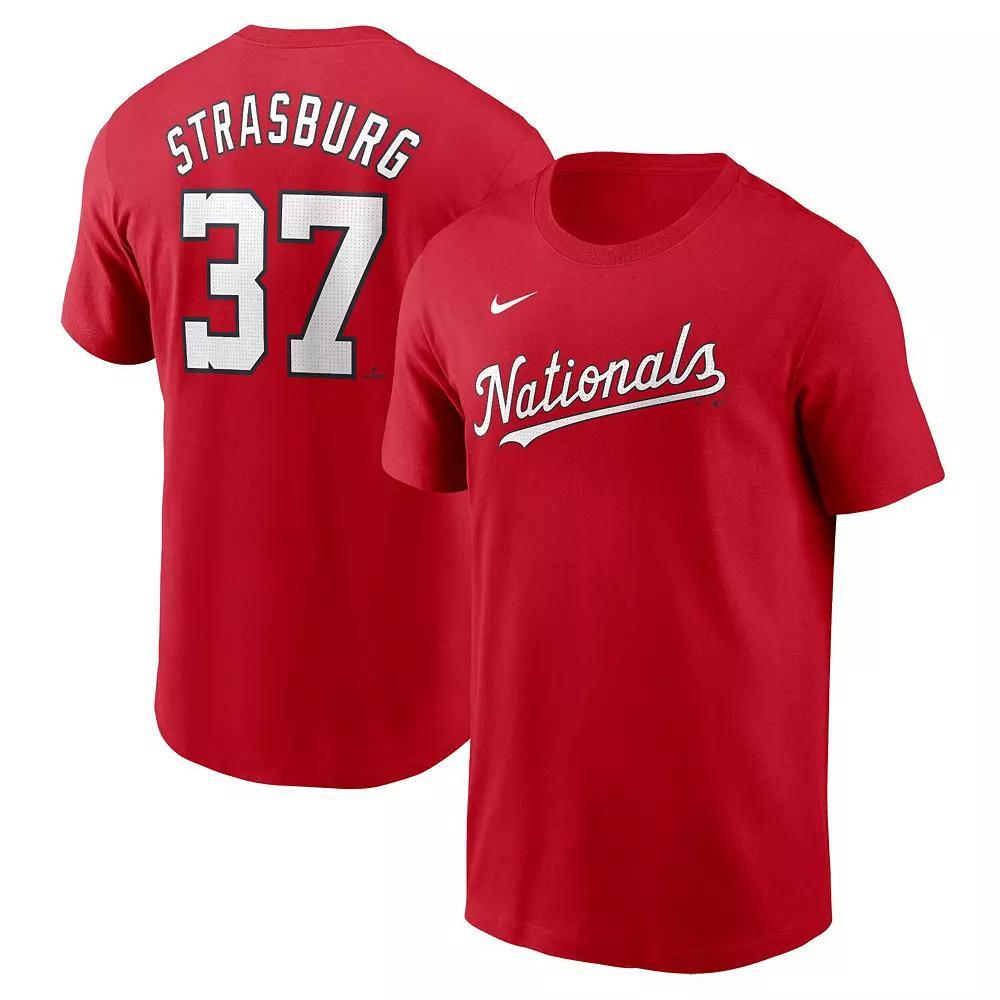 Men's Nike Stephen Strasburg Red Washington Nationals Fuse Name & Number T-Shirt,  Product Image