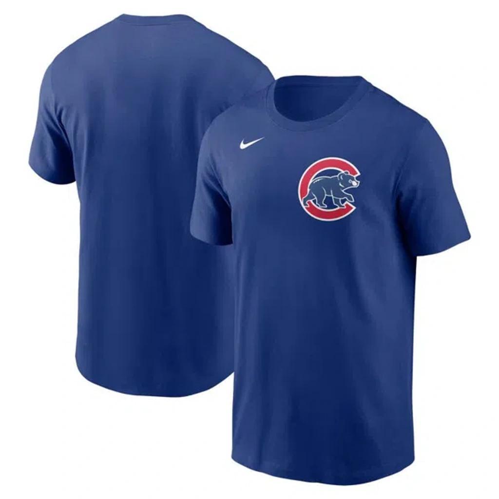 Men's Nike Royal Chicago Cubs Fuse Wordmark T-Shirt, Size: Medium, Blue Product Image