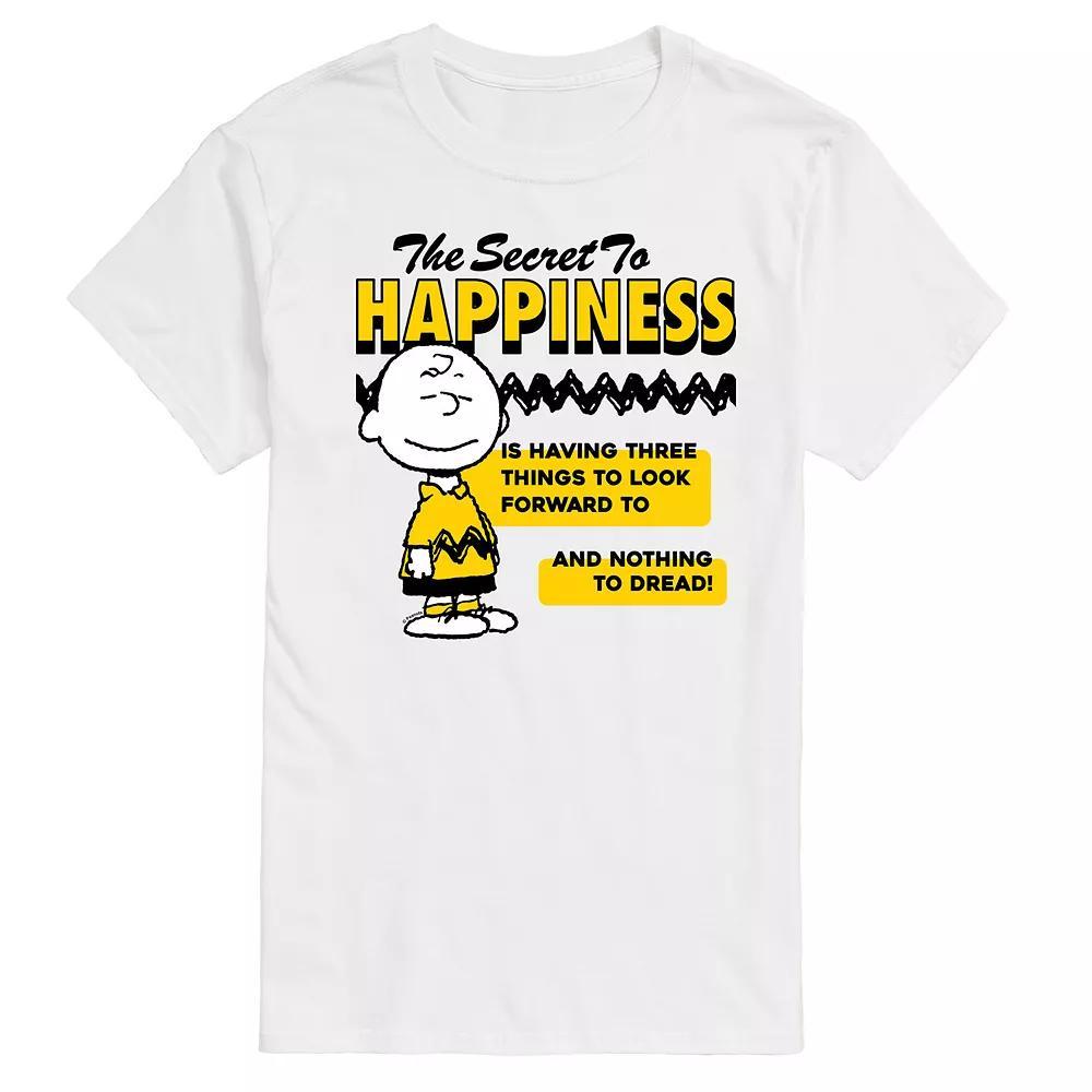 Big & Tall Peanuts Secret To Happiness Graphic Tee, Men's,  Product Image