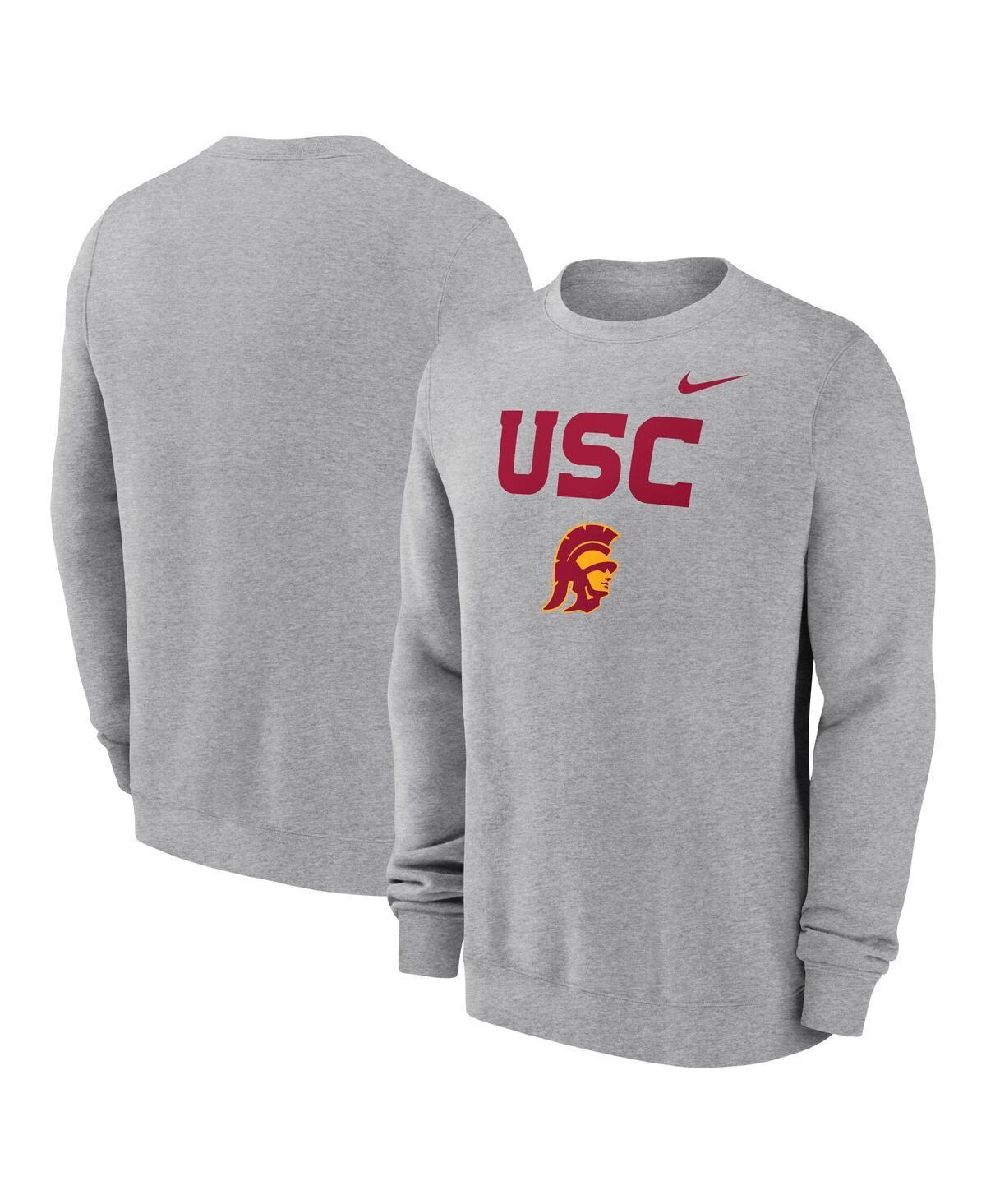 Mens Nike Heather Gray USC Trojans Primetime Primary Stack Pullover Sweatshirt Product Image