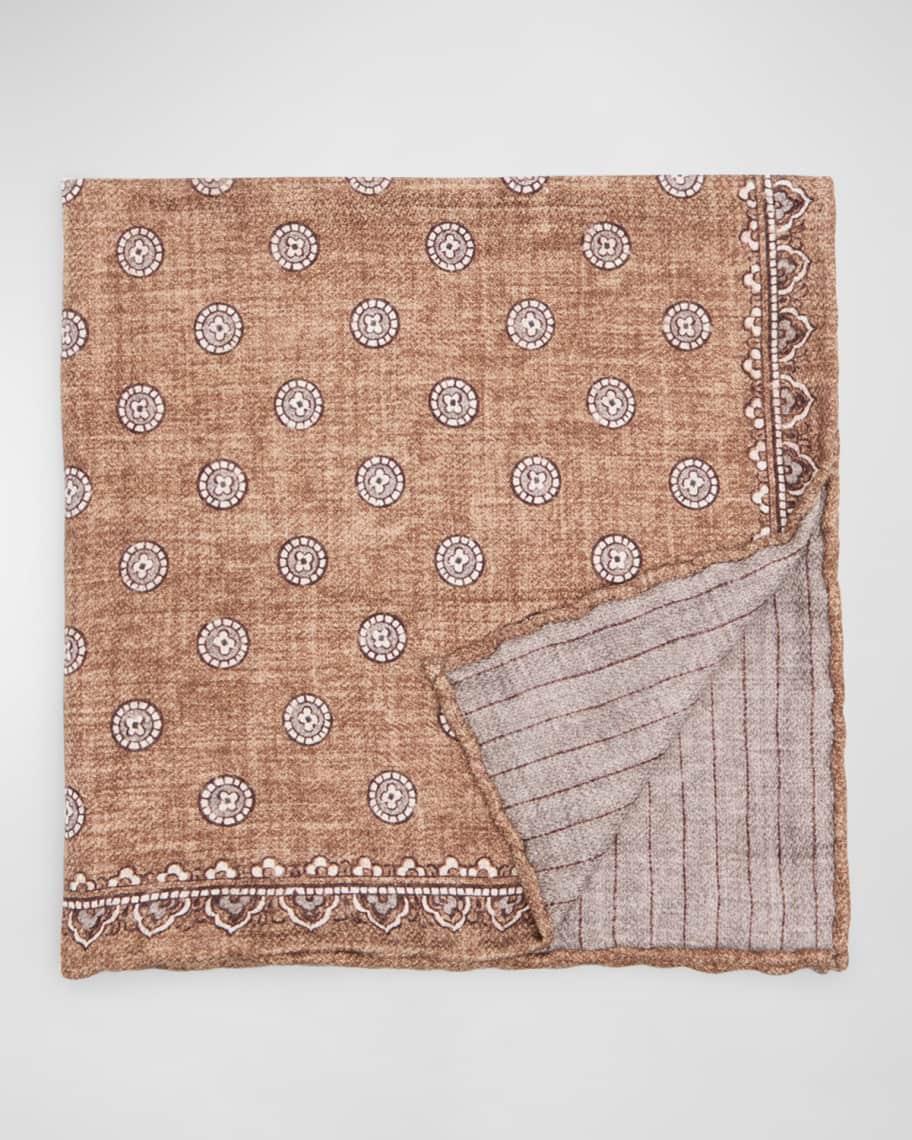 Mens Silk Geometric Pocket Square Product Image