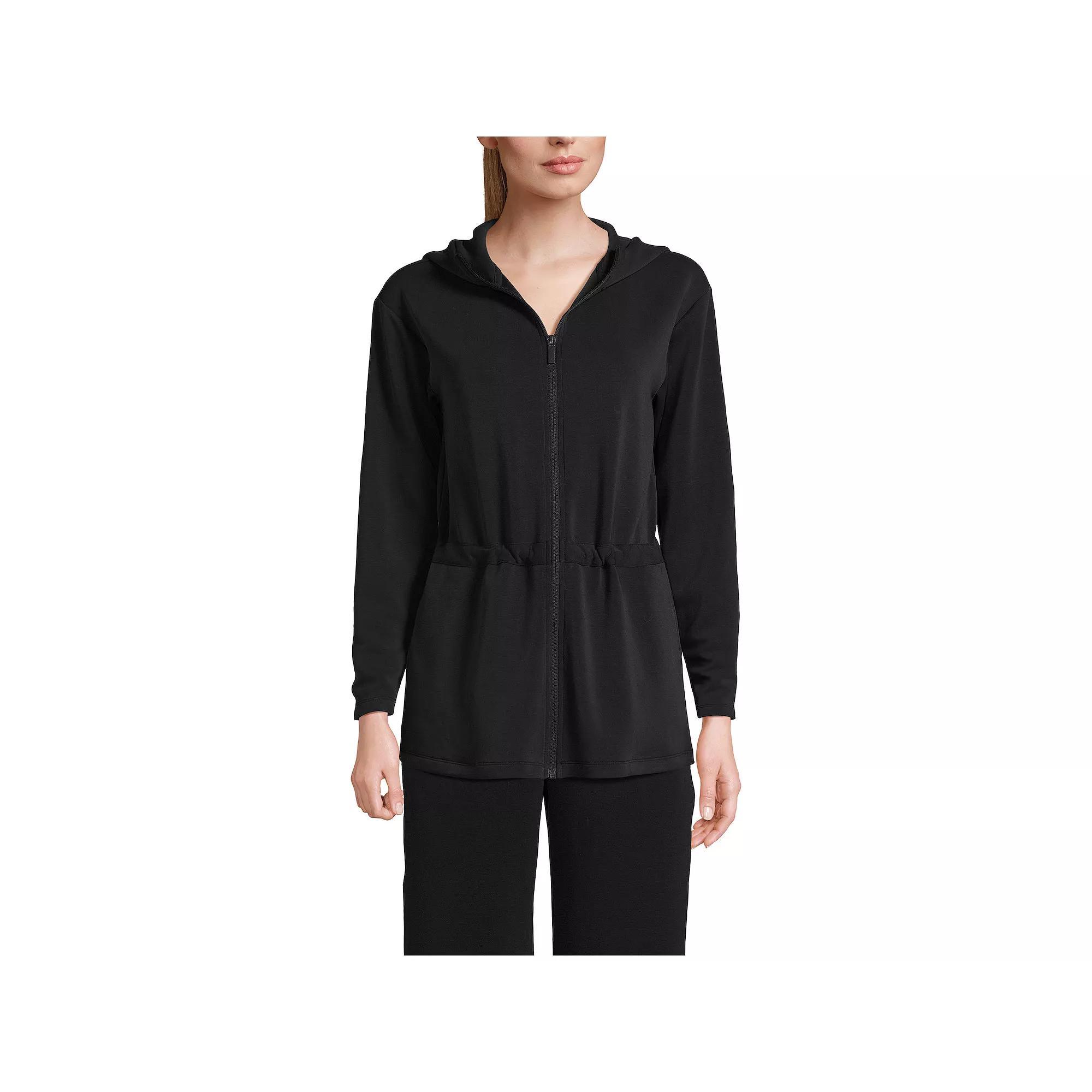 Women's Lands' End Softest Touch Zip-Up Tunic Hoodie Jacket,  Product Image