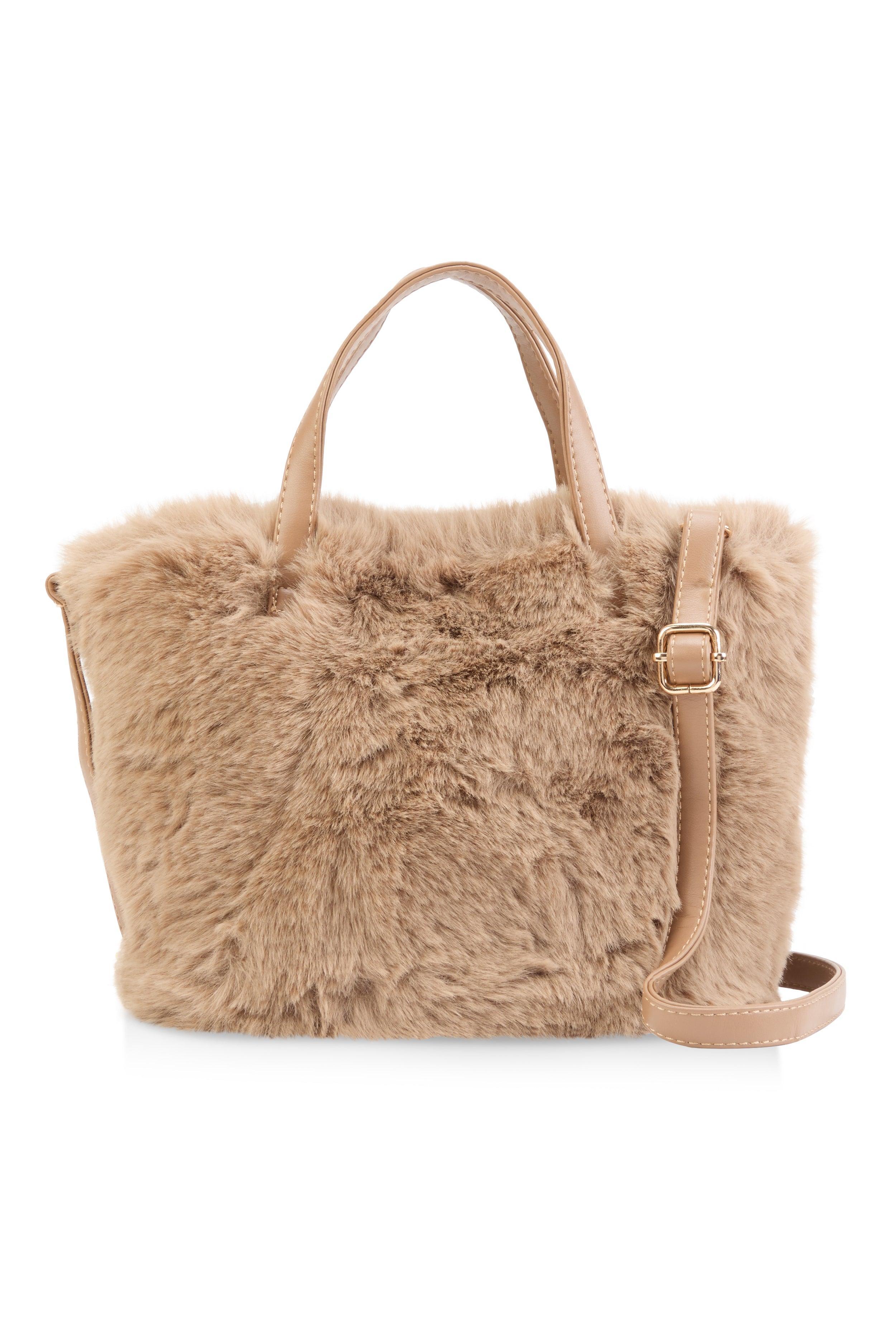 Womens Faux Fur Tote Bag Product Image