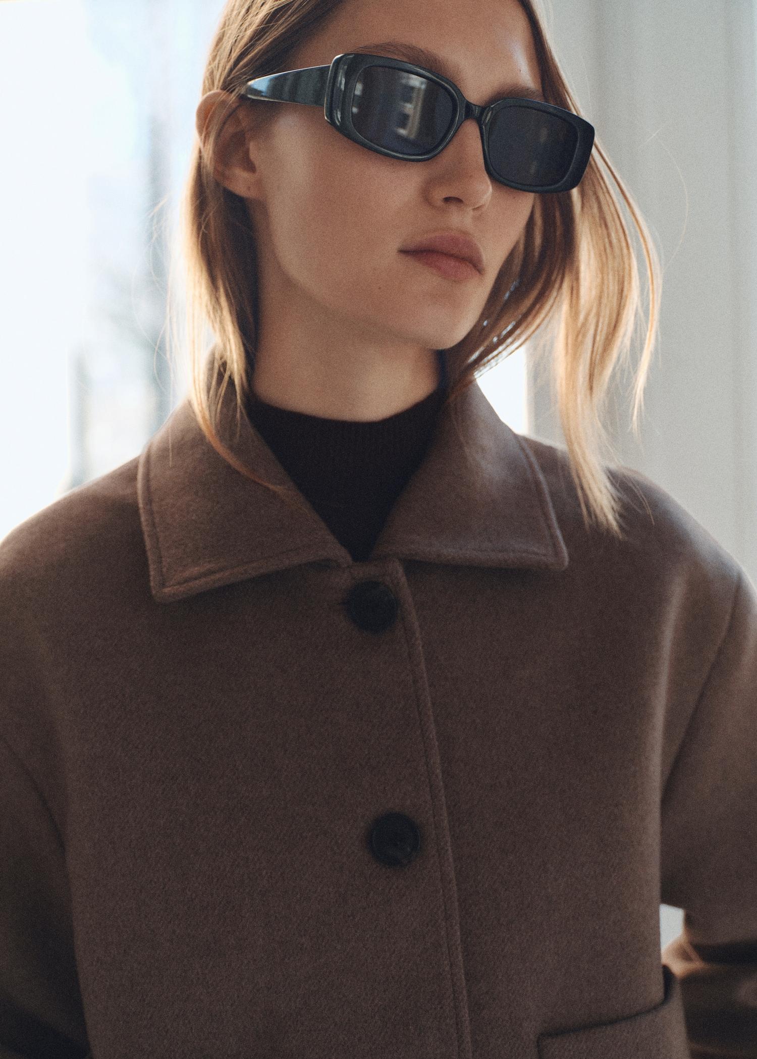 Wool jacket with pockets - Women | MANGO USA Product Image