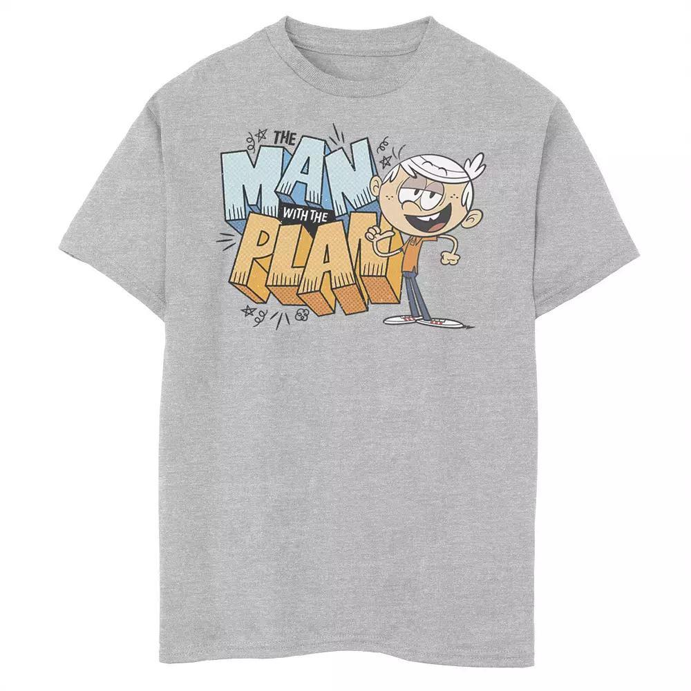 Boys 8-20 Nickelodeon The Loud House Lincoln Loud The Man With The Plan Graphic Tee, Boy's, Size: Large, Athletic Grey Product Image