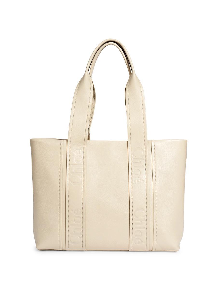 Womens Woody Medium Leather Tote Bag Product Image