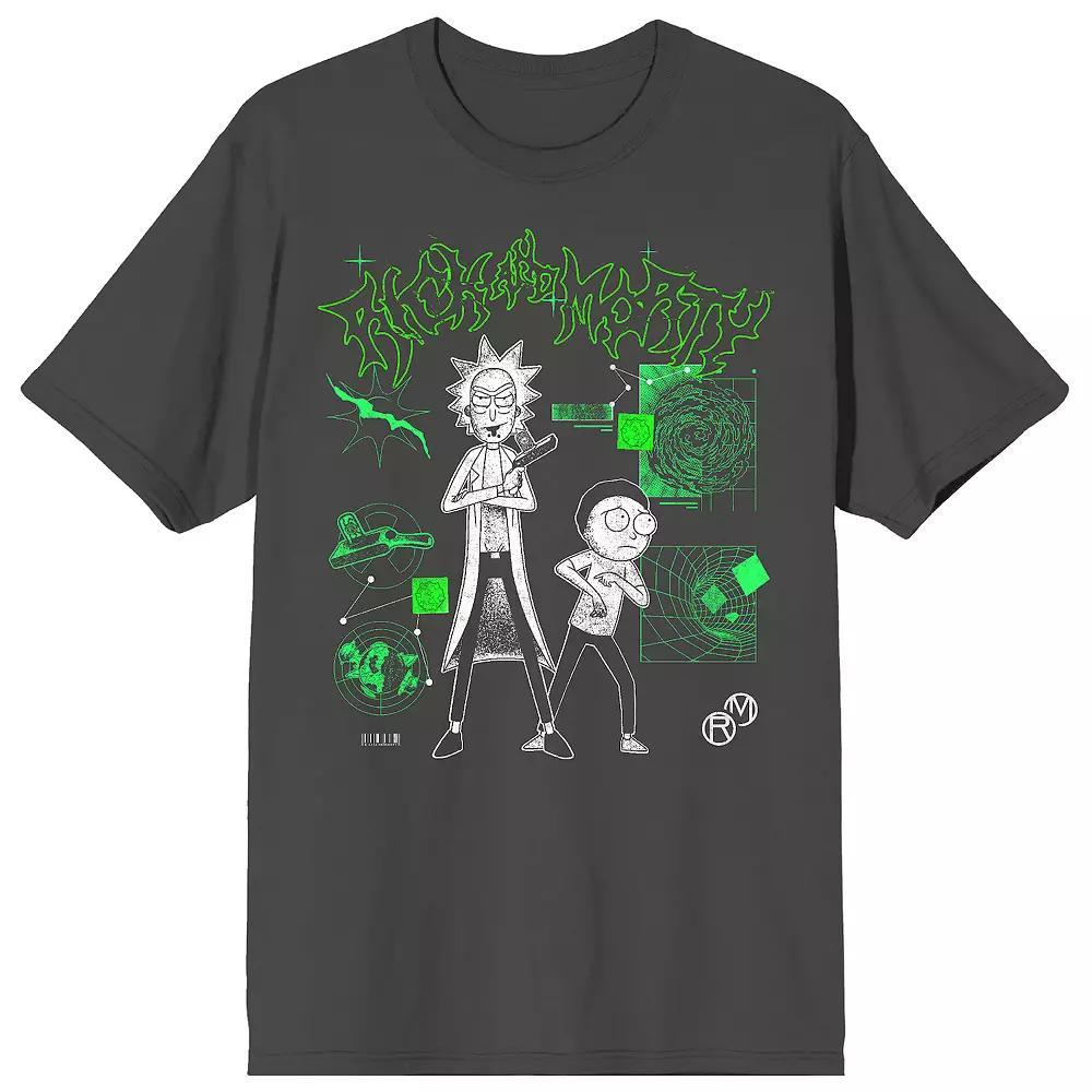 Men's Rick and Morty Portal Math Short Sleeve Graphic T-Shirt,  Product Image