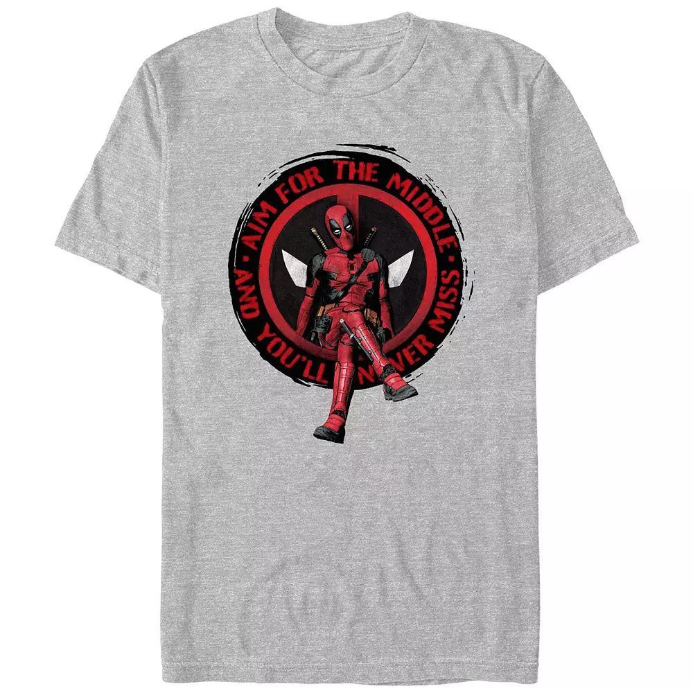 Men's Deadpool And Wolverine Aim for the Middle Logo Graphic Tee,  Product Image