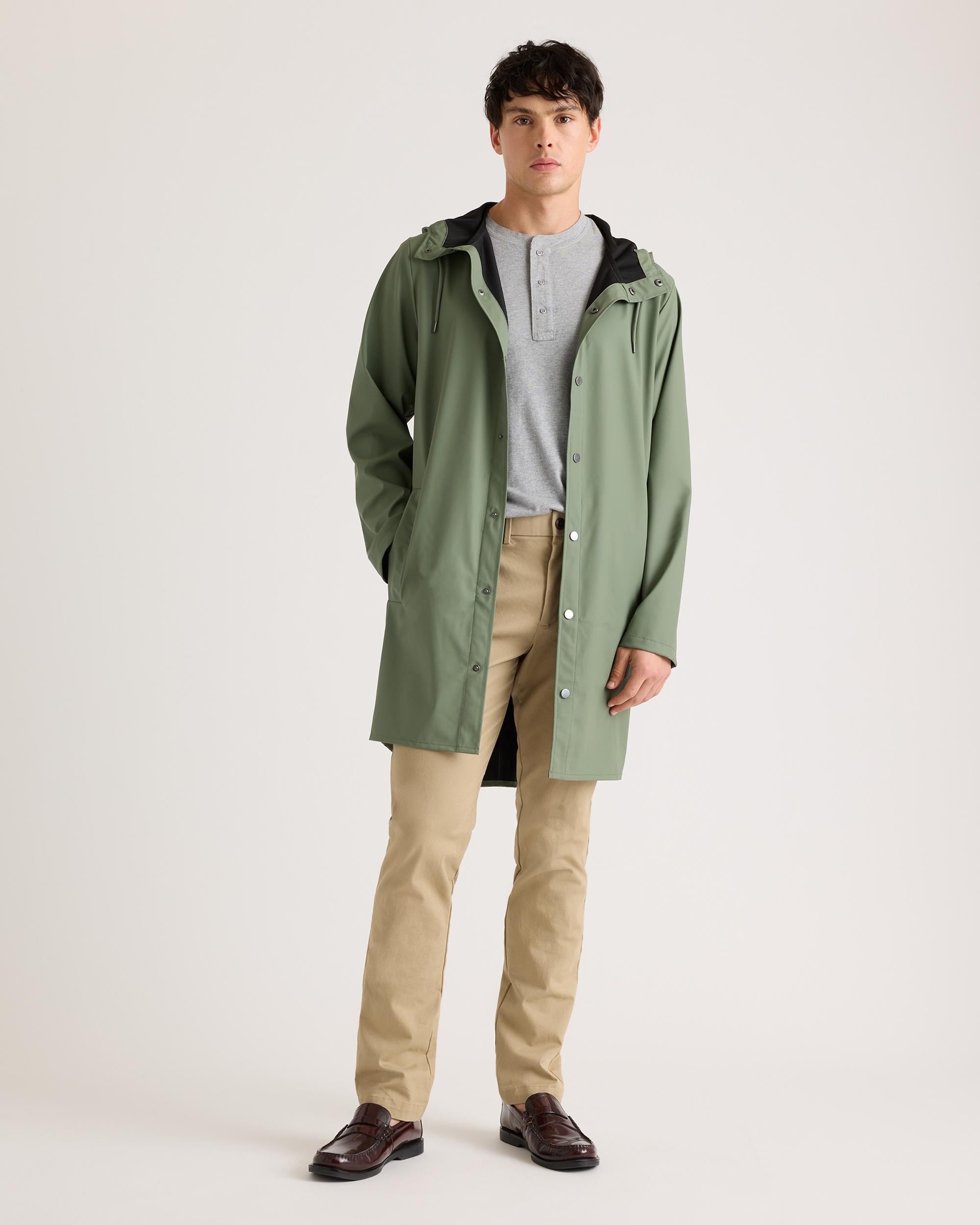 Quince | Men's Waterproof Rubberized Long Rain Jacket Recycled Polyester Product Image