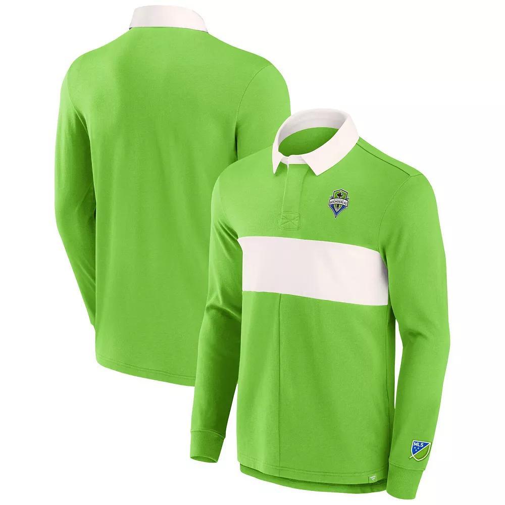 Men's Fanatics Branded Green Seattle Sounders FC Penalty Kick Long Sleeve Polo,  Product Image