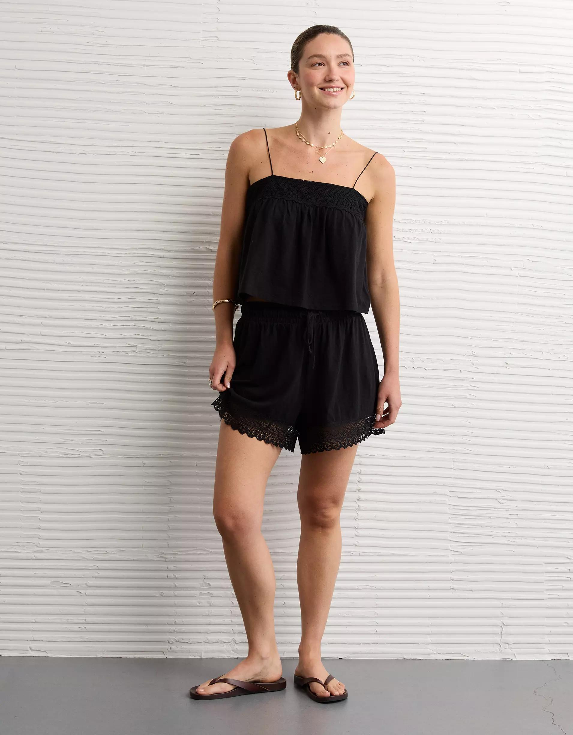 AE Sunchaser Knit Lace Trim Cami Product Image