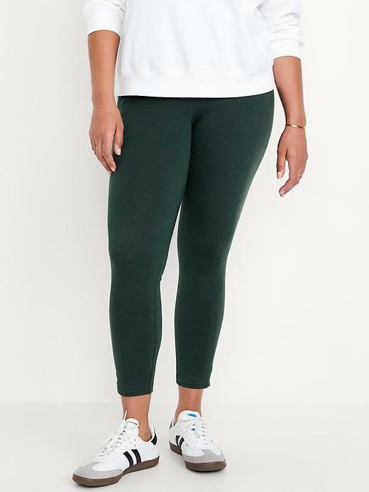 High-Waisted Side-Pocket 7/8 Leggings Product Image