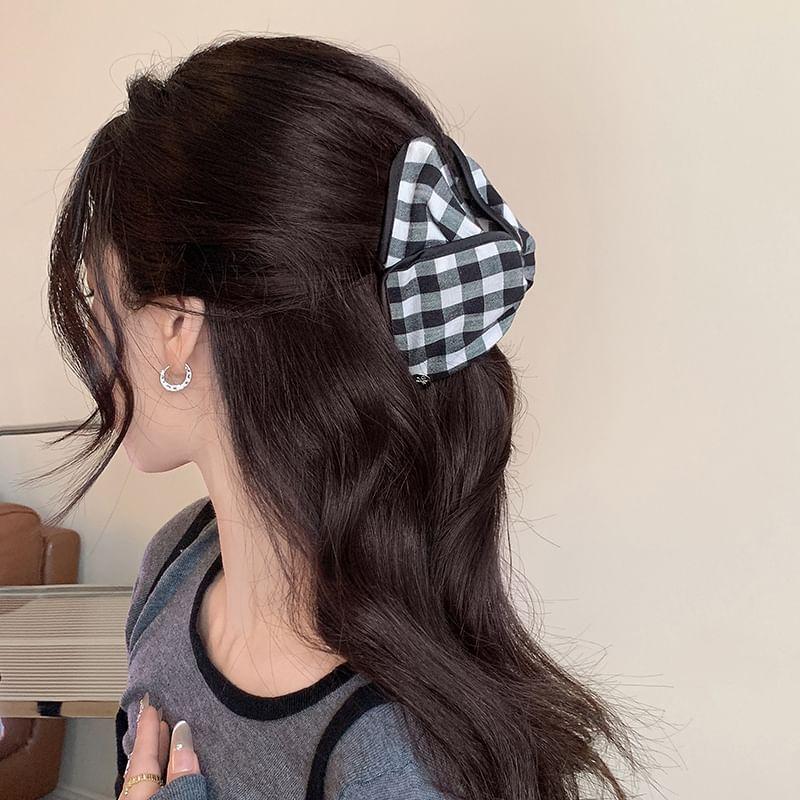 Plaid Bow Fabric Hair Claw Clip (Various Designs) Product Image