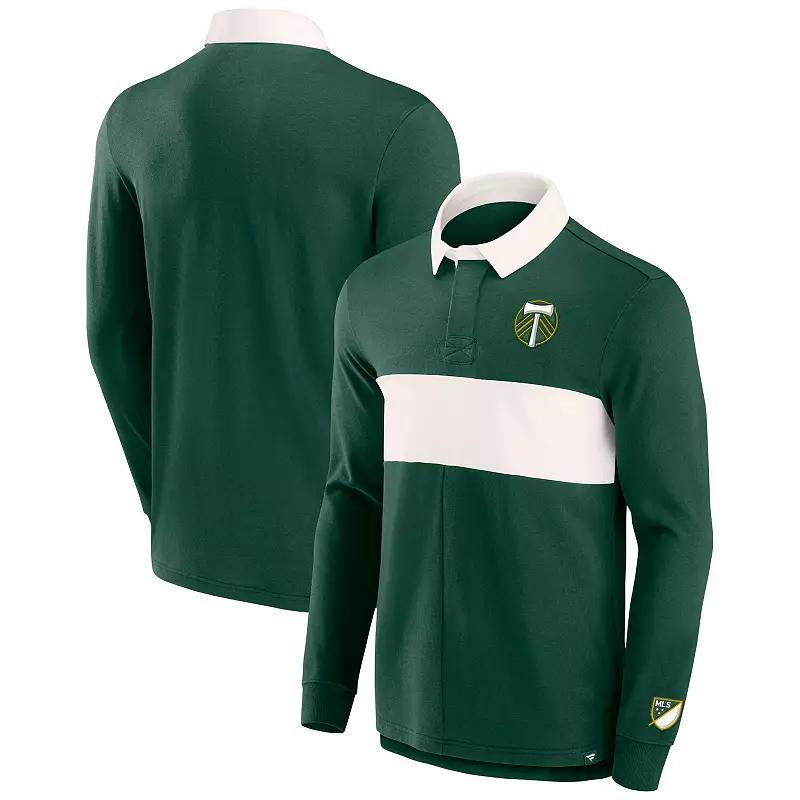 Men's Fanatics Green Portland Timbers Forever Casuals Long Sleeve Striker Polo,  Product Image