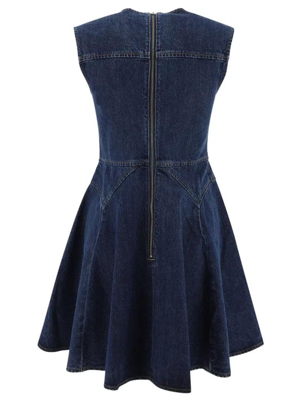 Denim Mini Dress In Blue Product Image