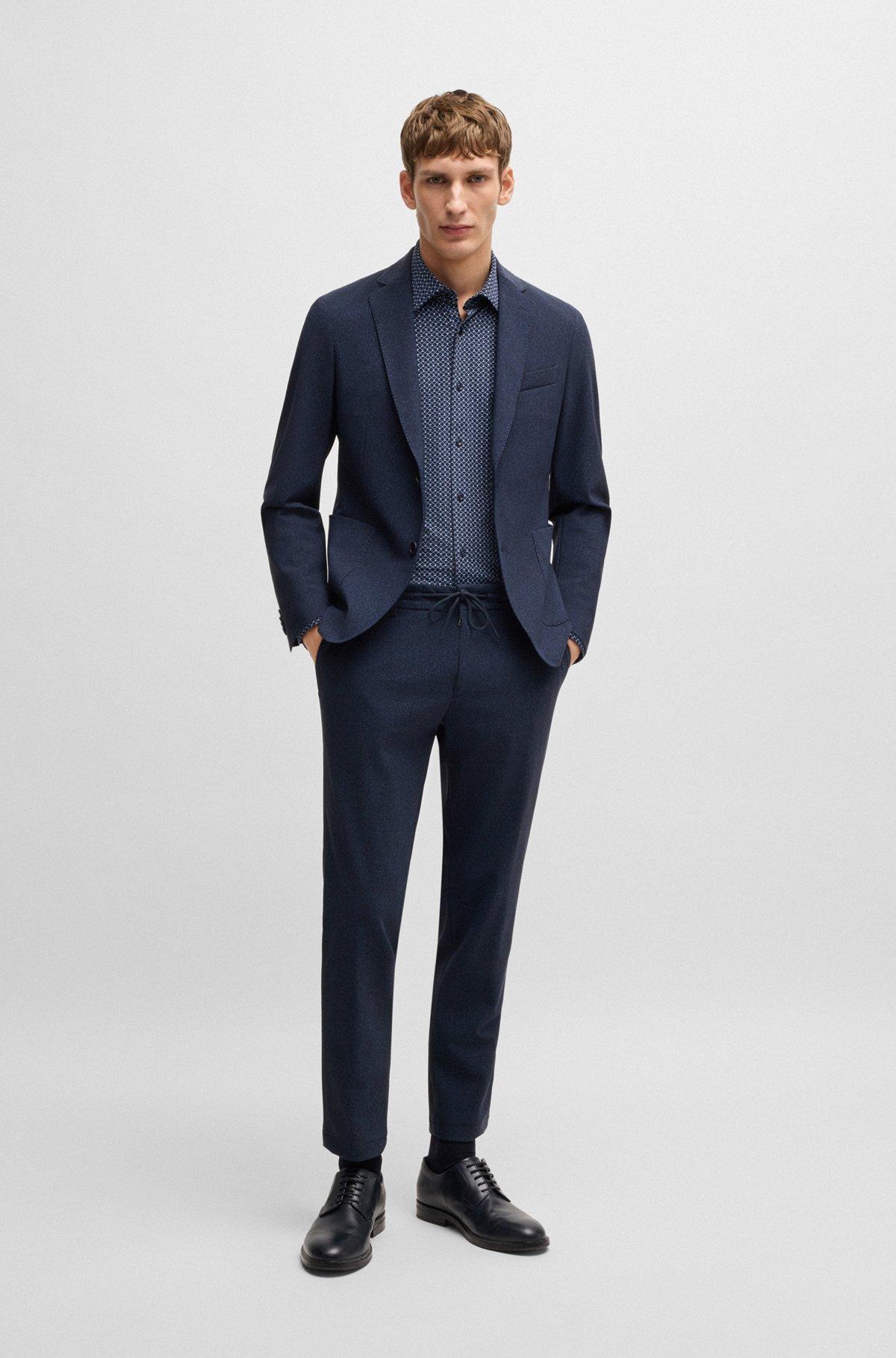 Slim-fit shirt in printed performance-stretch material Product Image