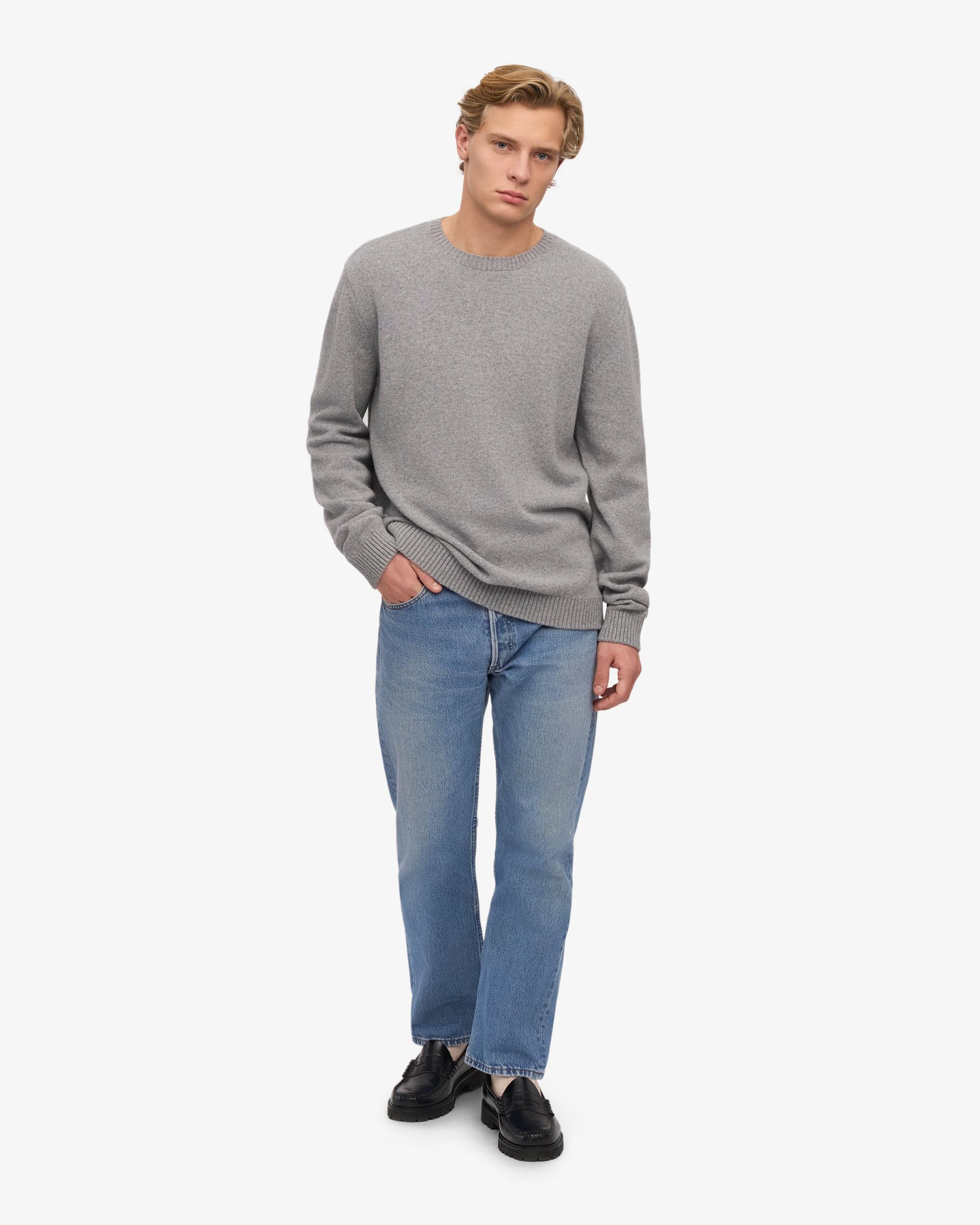 Classic Merino Wool Crew - Heather Grey Product Image