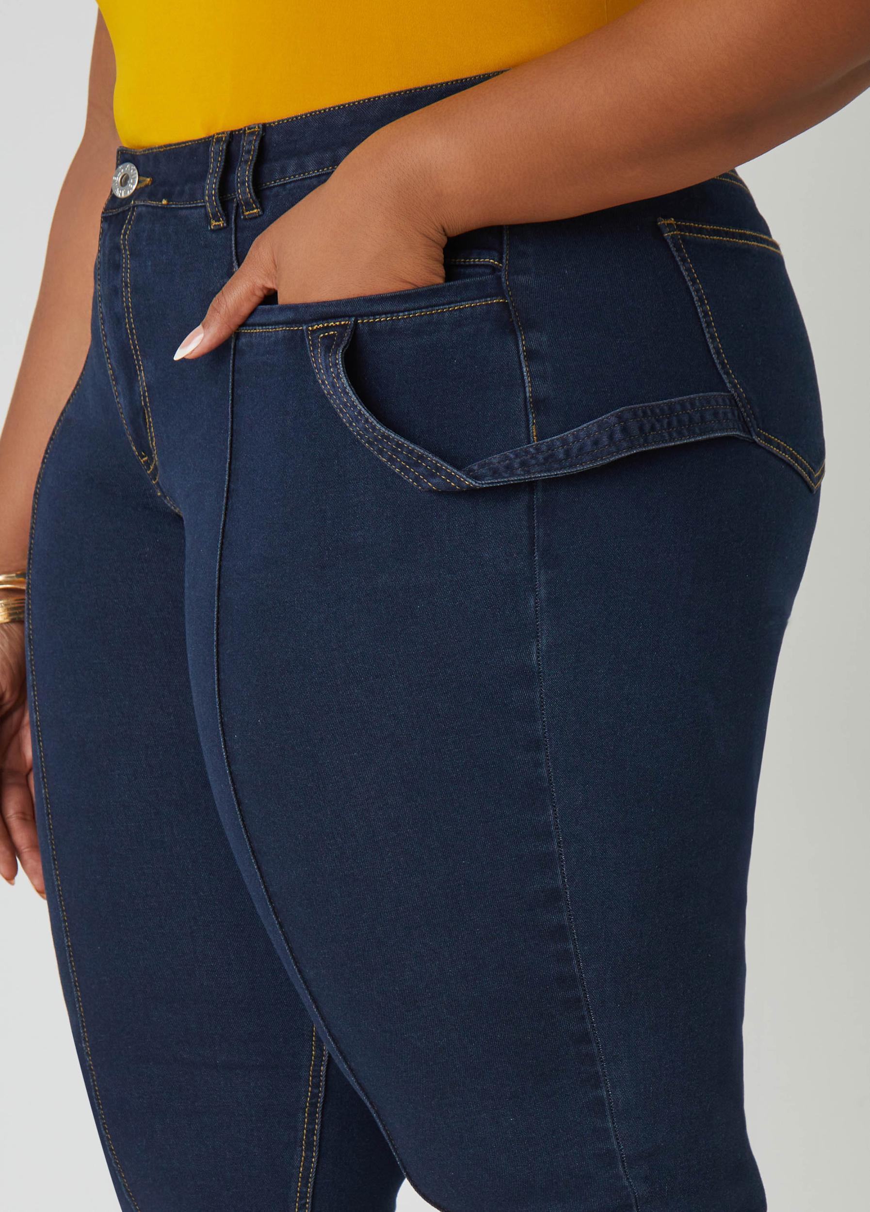 Pintucked Denim Capris Product Image