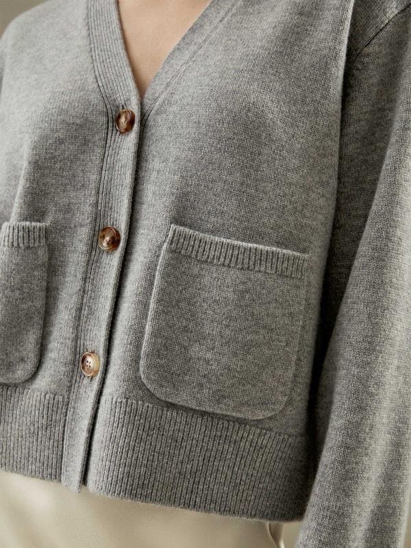 Cropped Wool-Cashmere Blend Cardigan Product Image