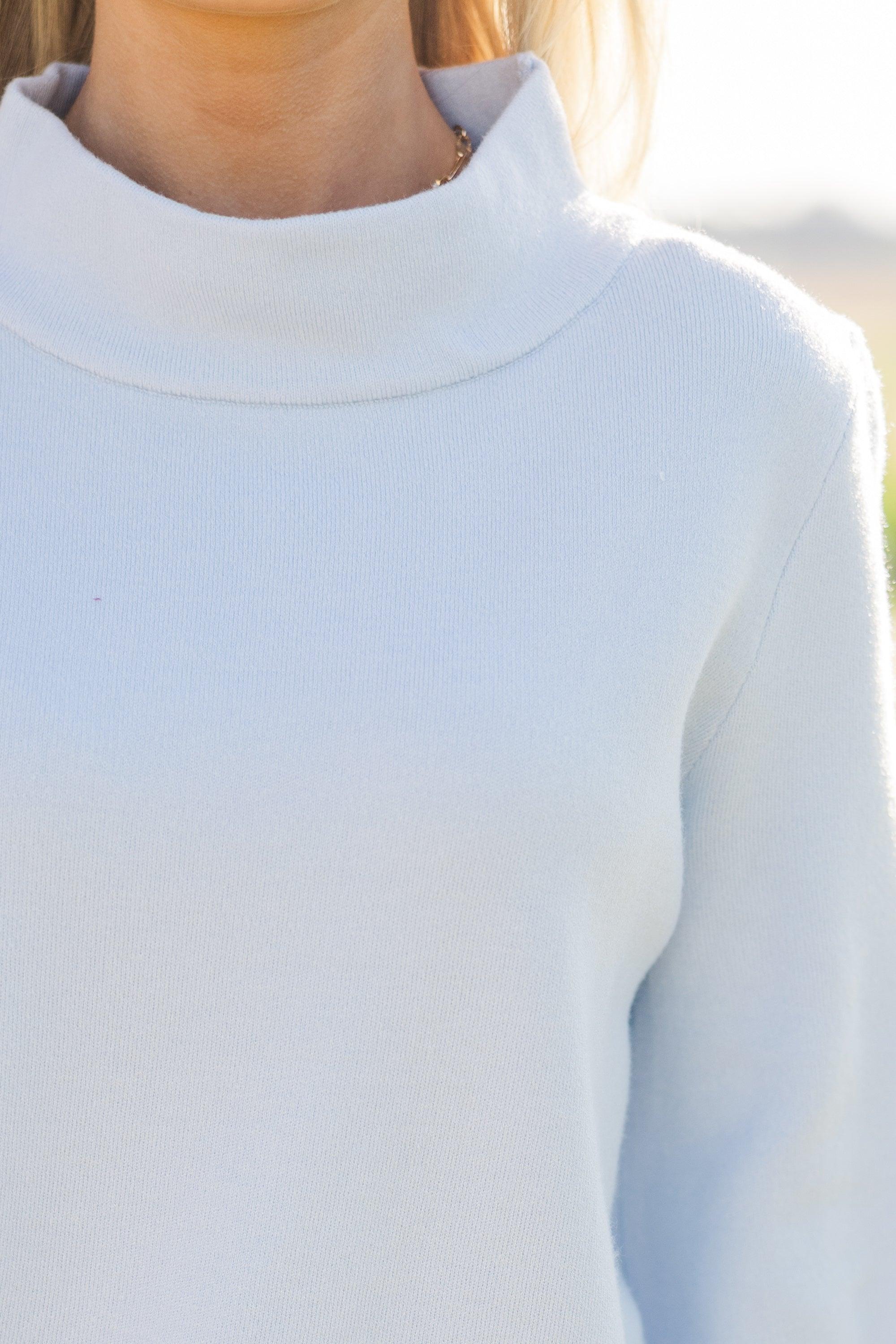 With Ease Light Blue Mock Neck Sweater Tunic Female Product Image