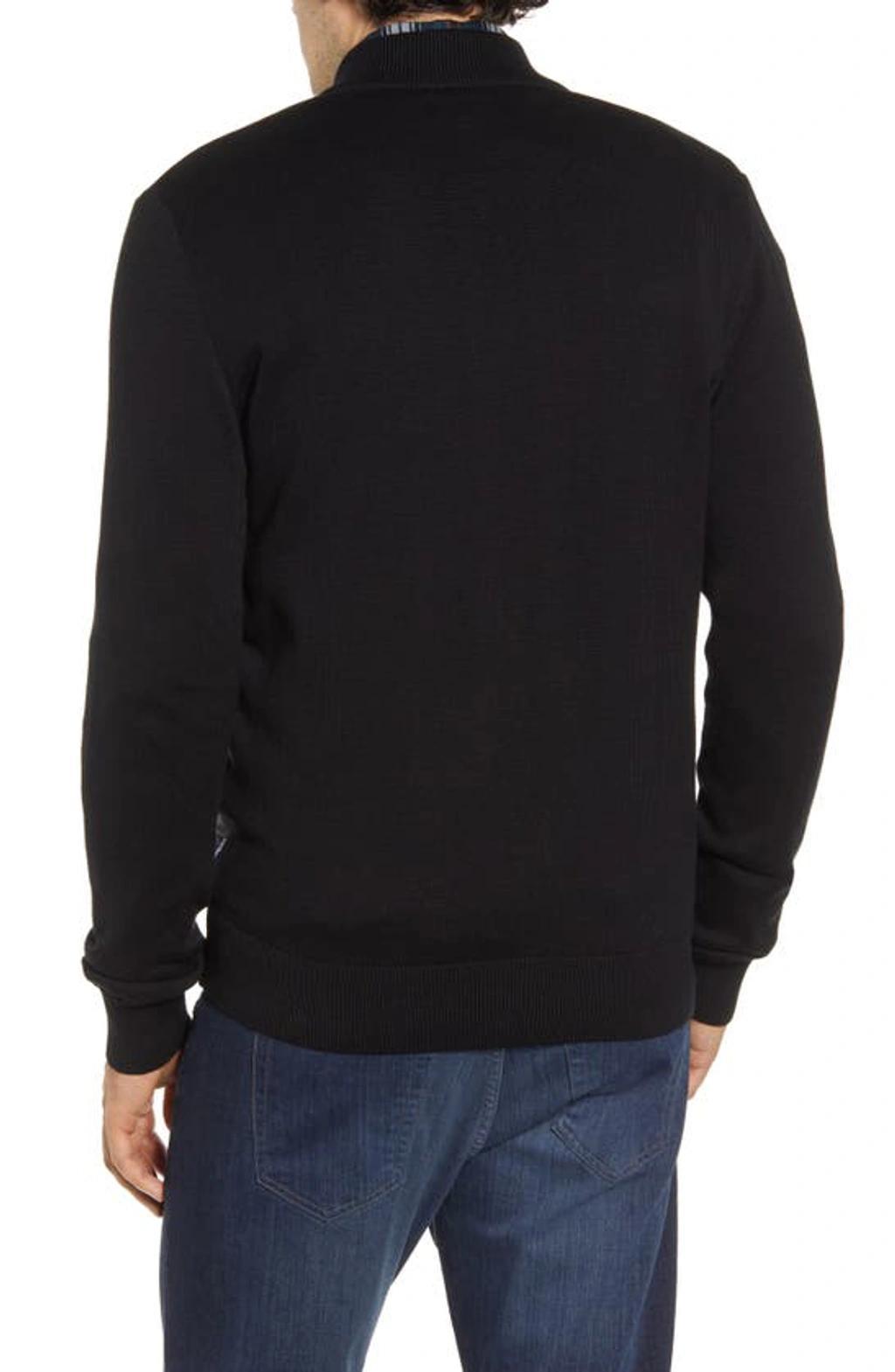 BARBOUR Carn Baffle Front Knit Jacket In Black Product Image