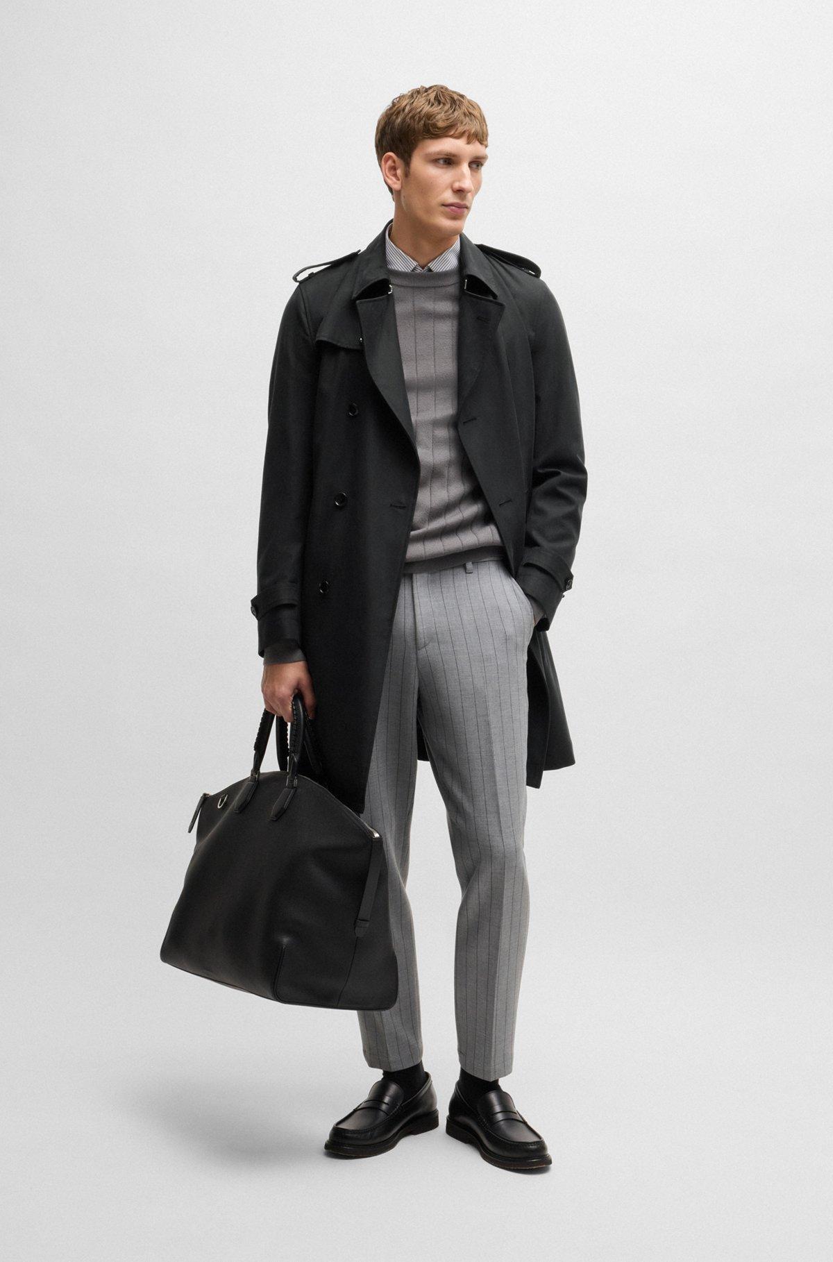 Slim-fit trench coat with double-breasted closure Product Image