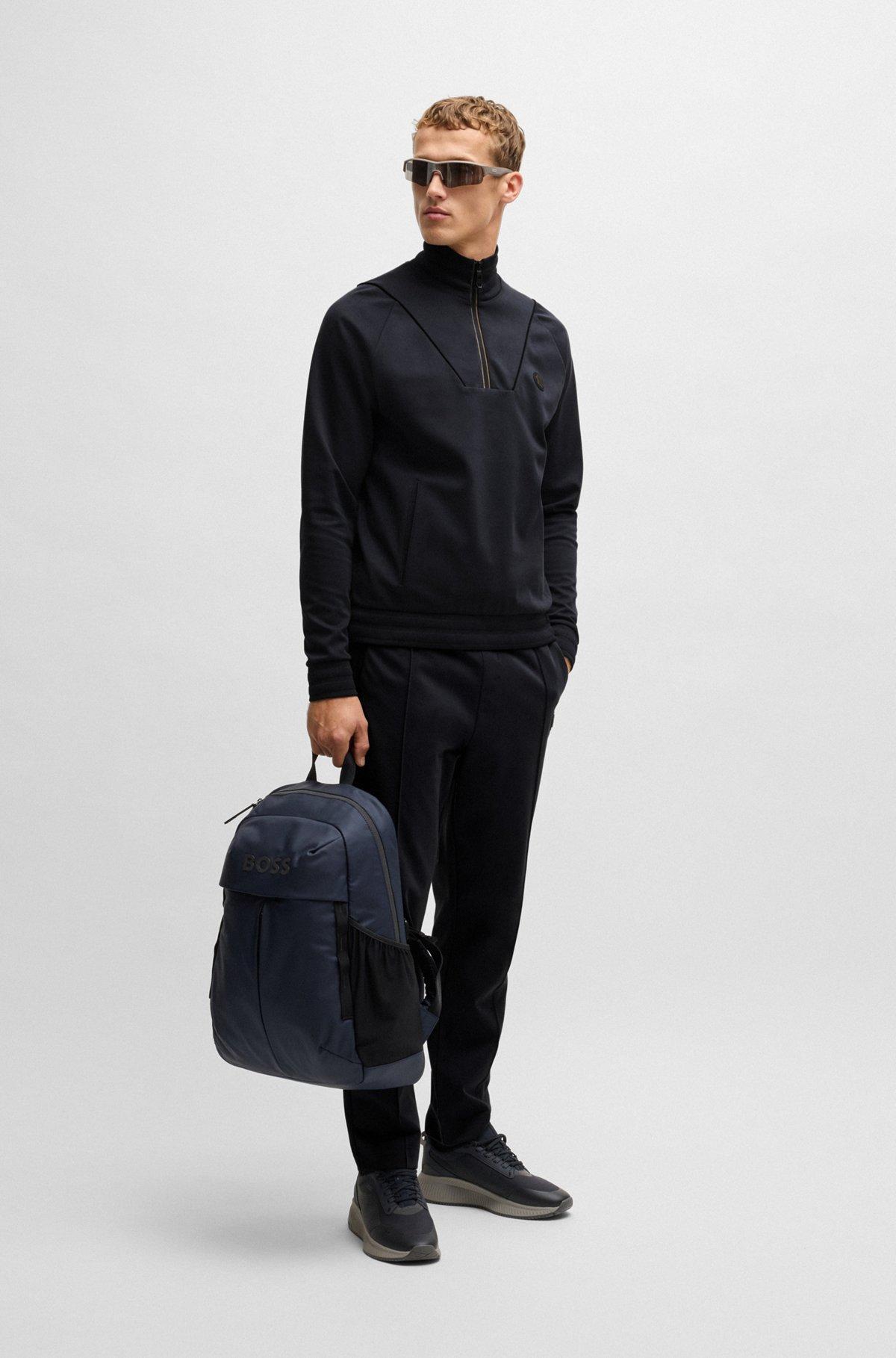 Cotton zip-neck sweatshirt with Double B monogram Product Image