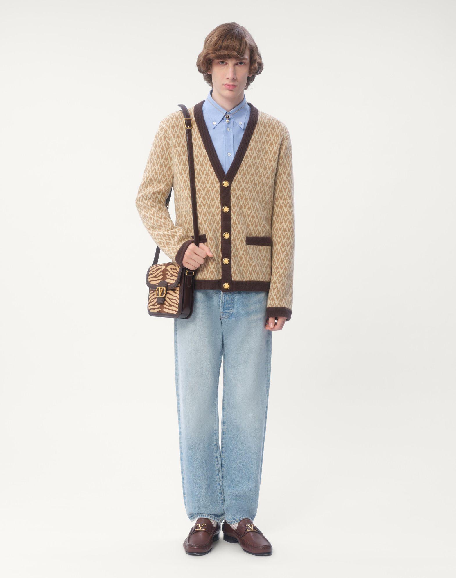 Wool Cardigan With Toute La V Pattern Product Image