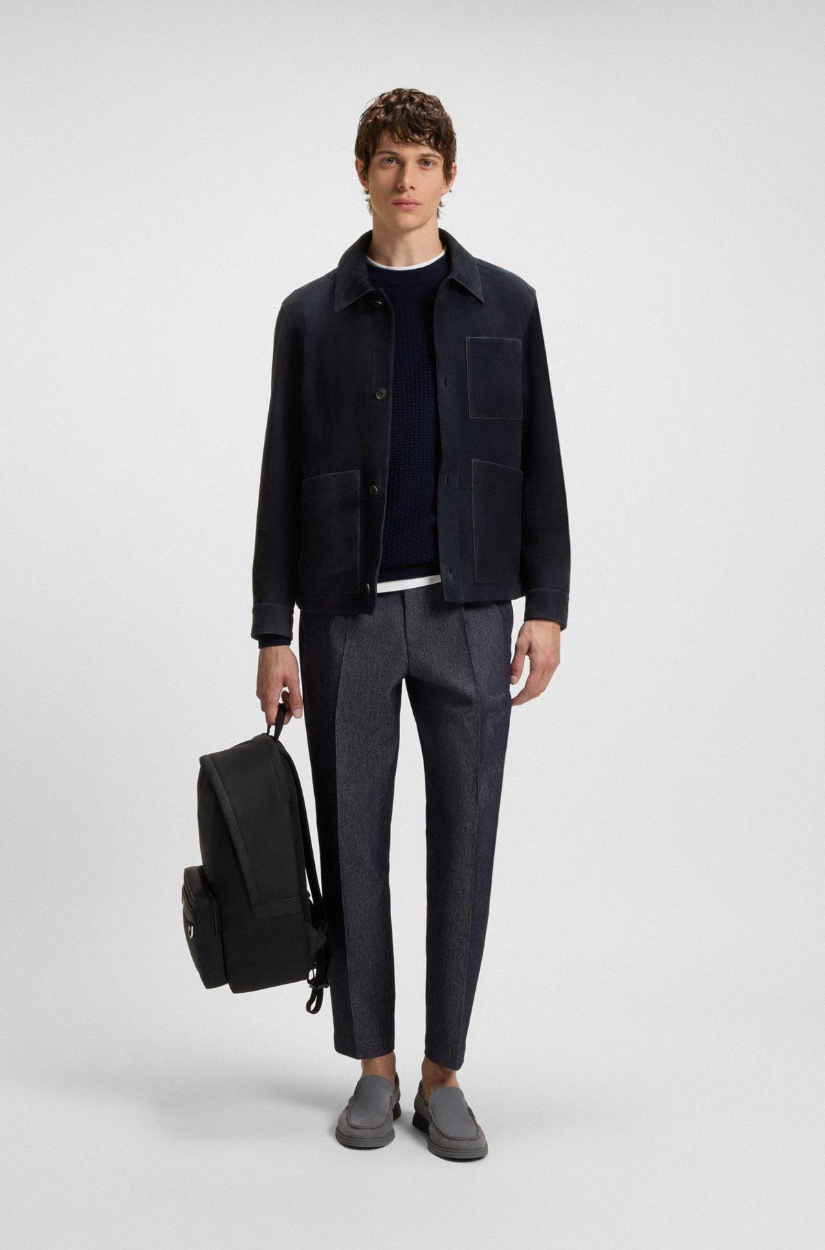 BOSS - Backpack with smooth and structured finishes - Black Product Image