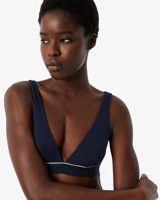 Ribbed Cotton Triangle Bralette Product Image