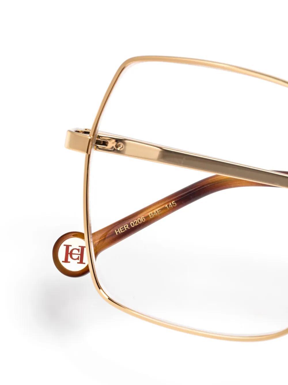 CAROLINA HERRERA Her 206 Square-frame Glasses In Gold Product Image