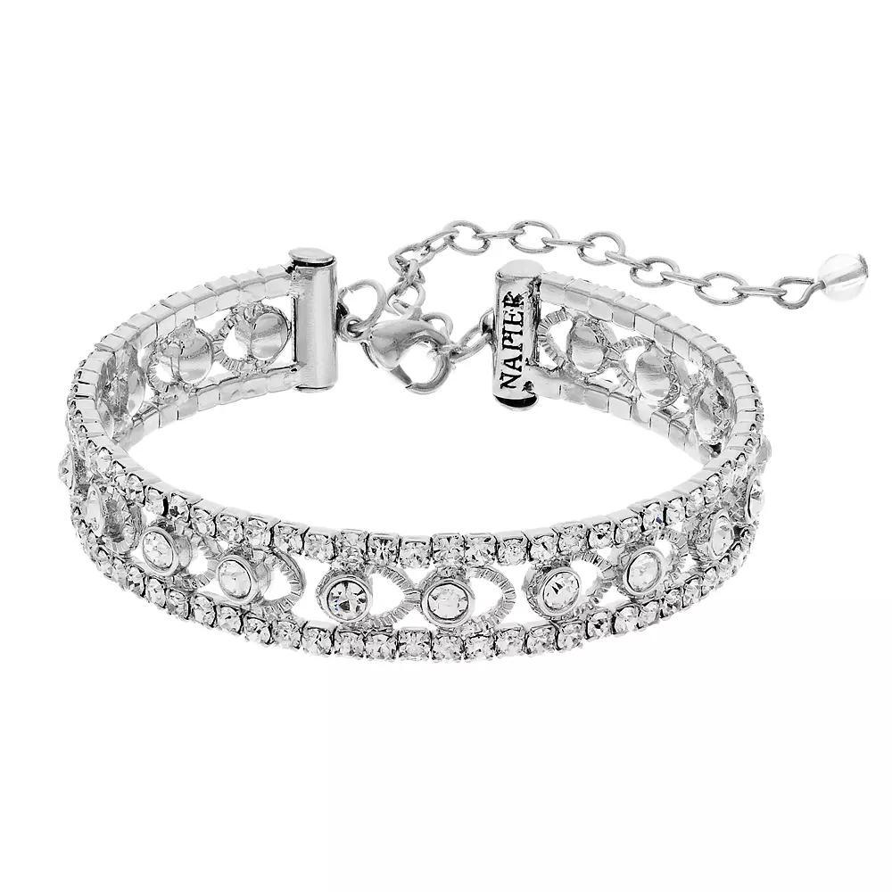 Napier Simulated Crystal Bracelet, Women's, Silver Tone Product Image