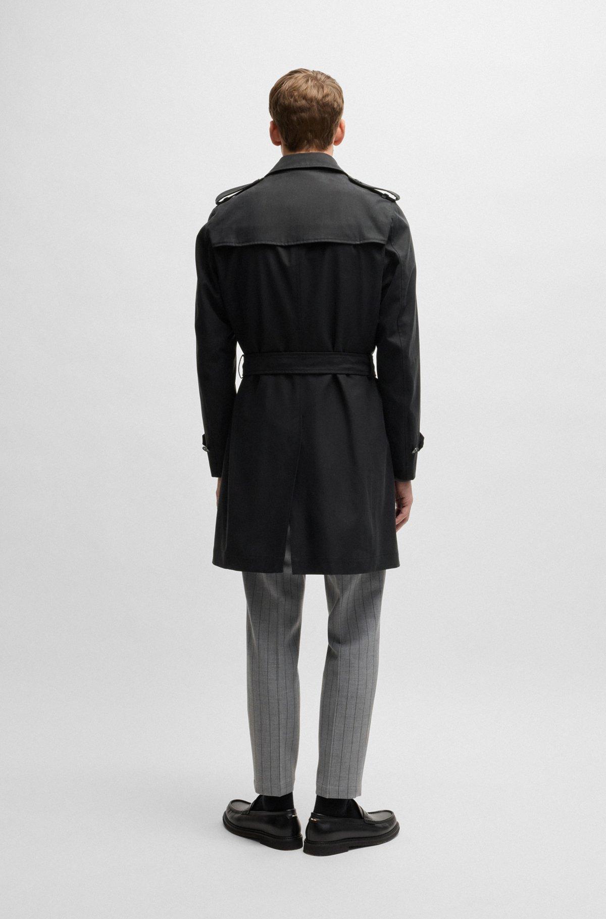 Slim-fit trench coat with double-breasted closure Product Image