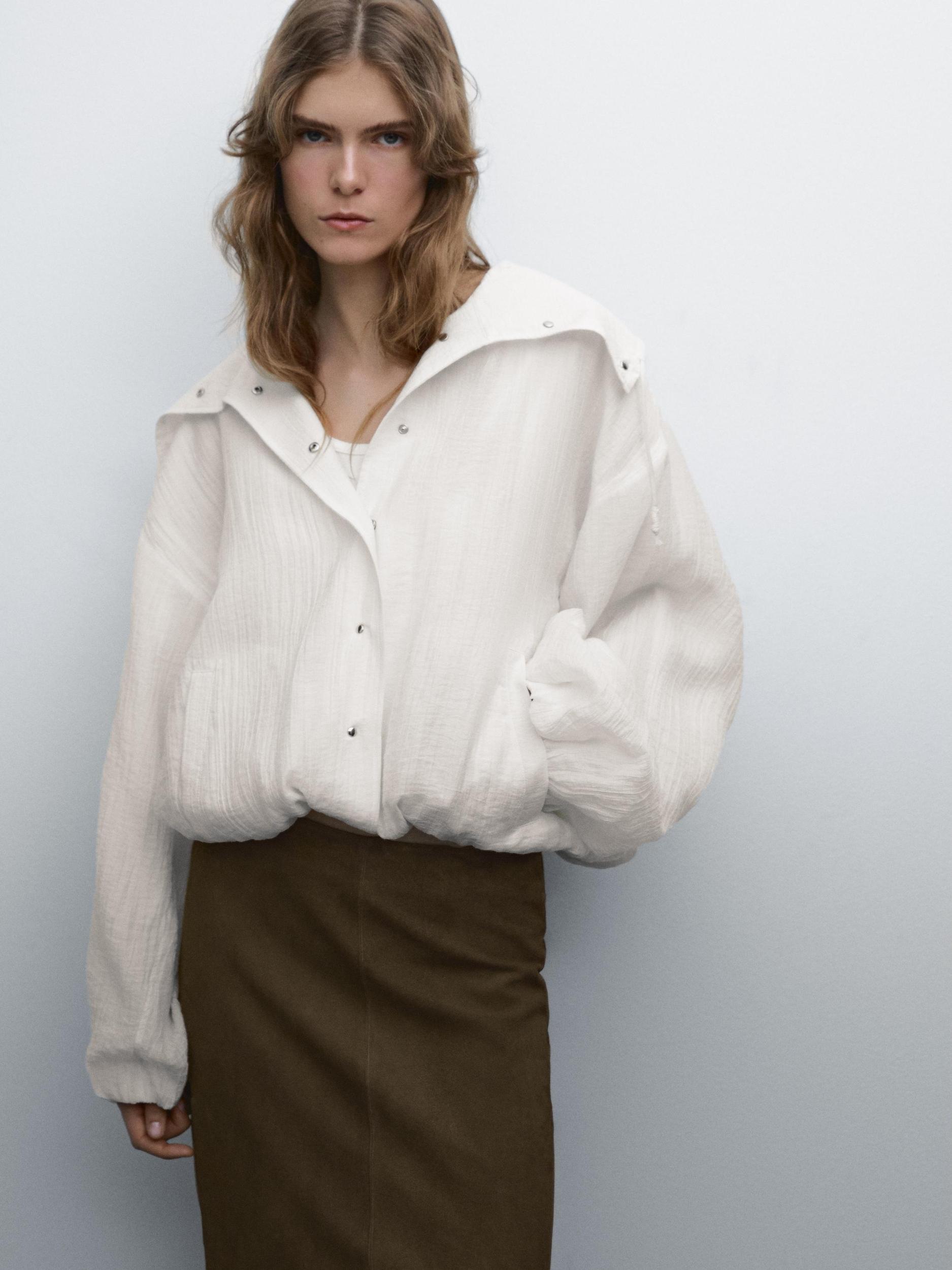 Suede leather mid-length skirt Product Image