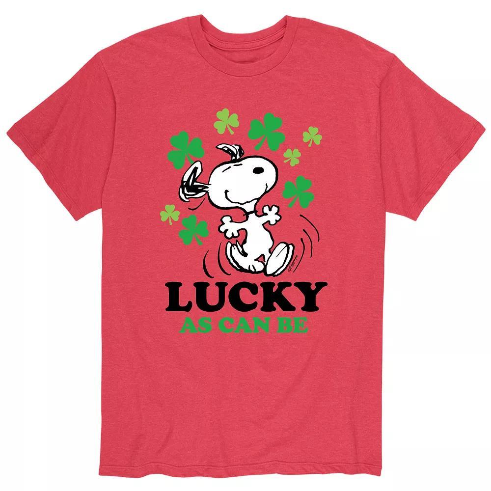 Men's Peanuts Snoopy St. Patrick's Day "Lucky As Can Be" Tee, Size: Medium, White Product Image